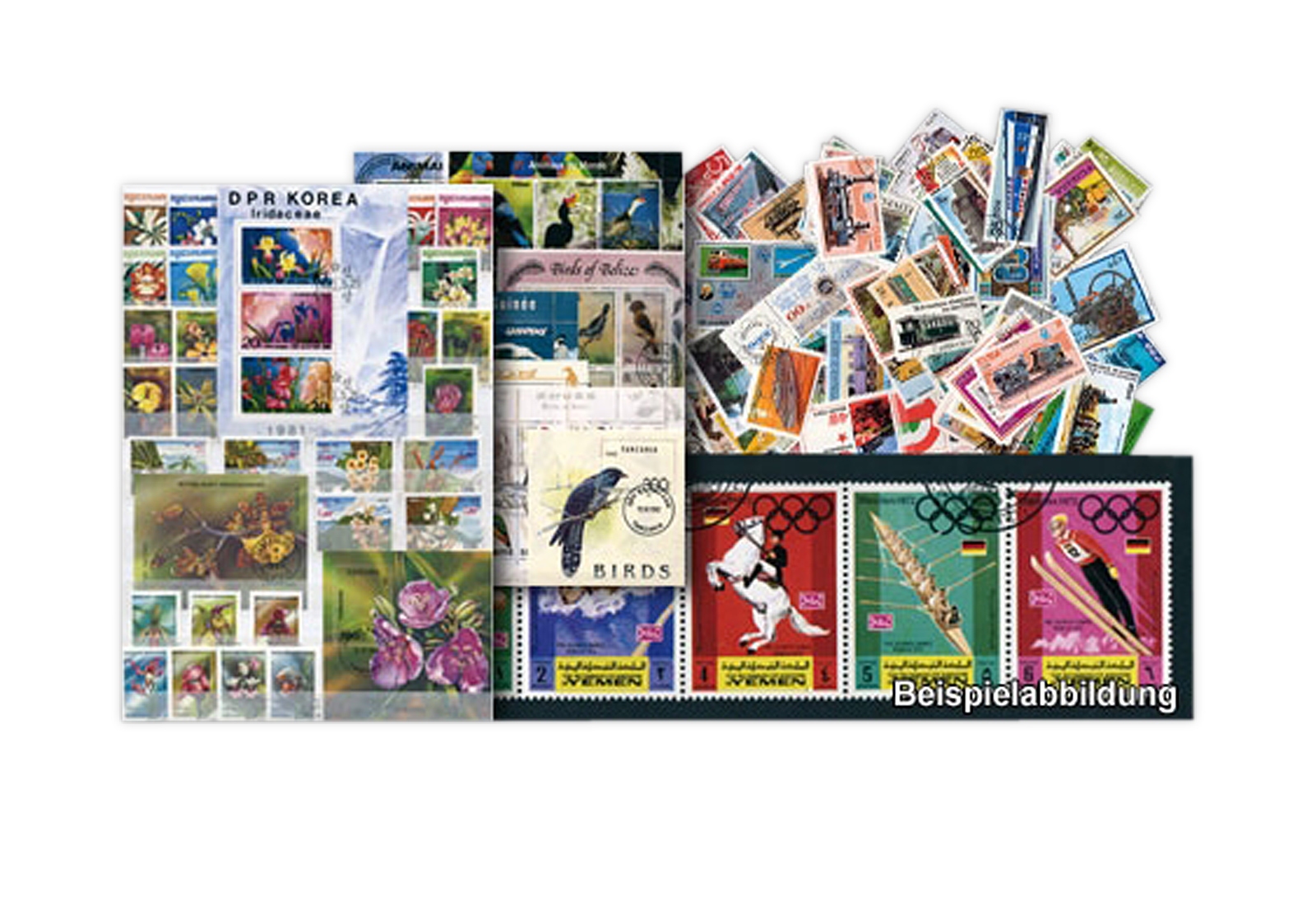 Briefmarken Motiv Marke auf Marke 100 verschiedene Sammlerstücke