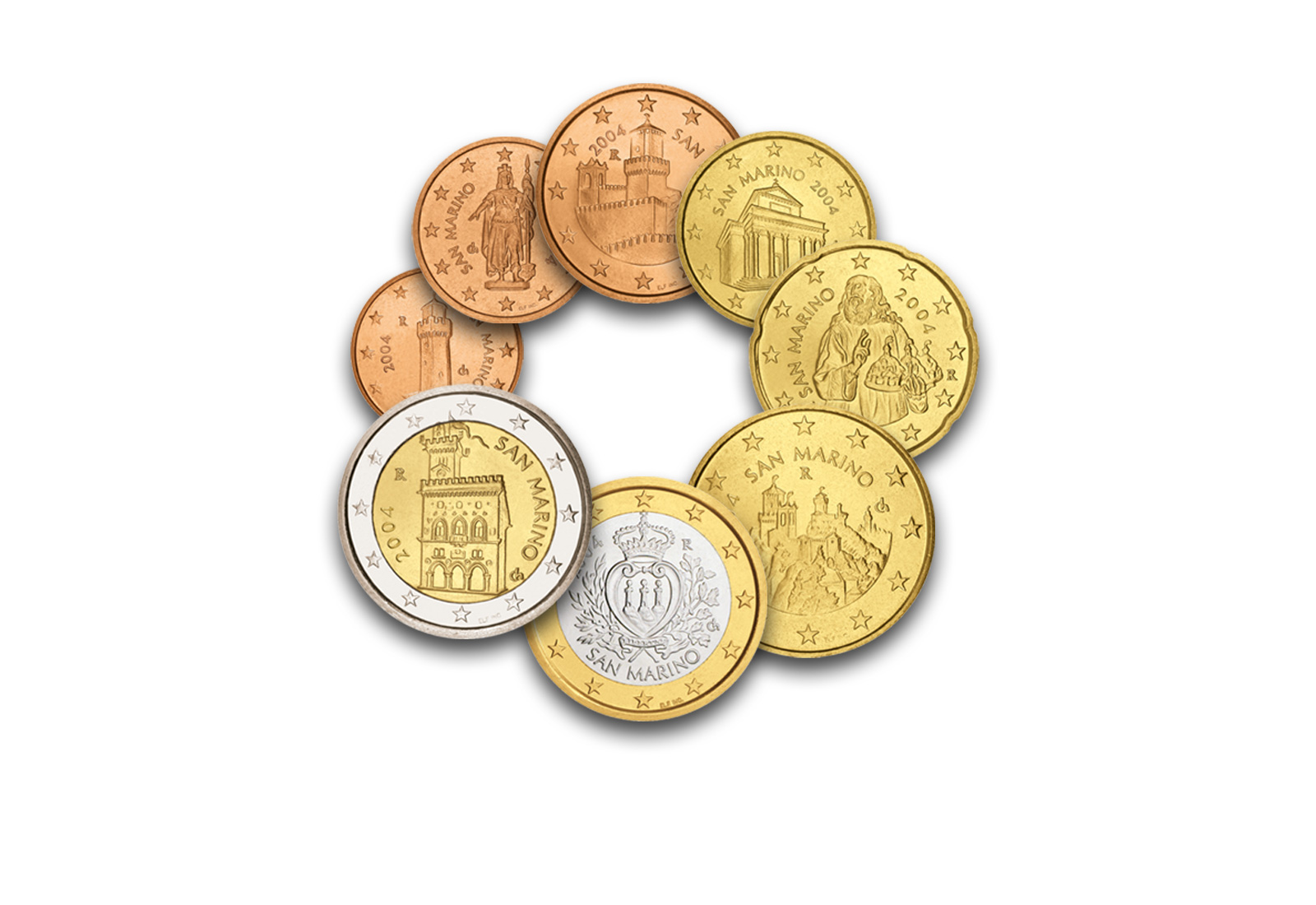 Kursmünzensatz 2004 San Marino st inkl. 5 Euro Silbermünze im Blister