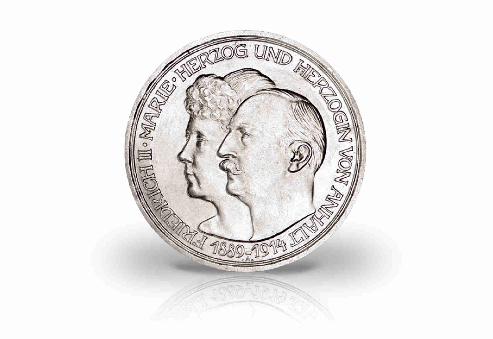 5 Mark 1914 Deutsches Kaiserreich Anhalt Silberne Hochzeit Jaeger-Nr. 25
