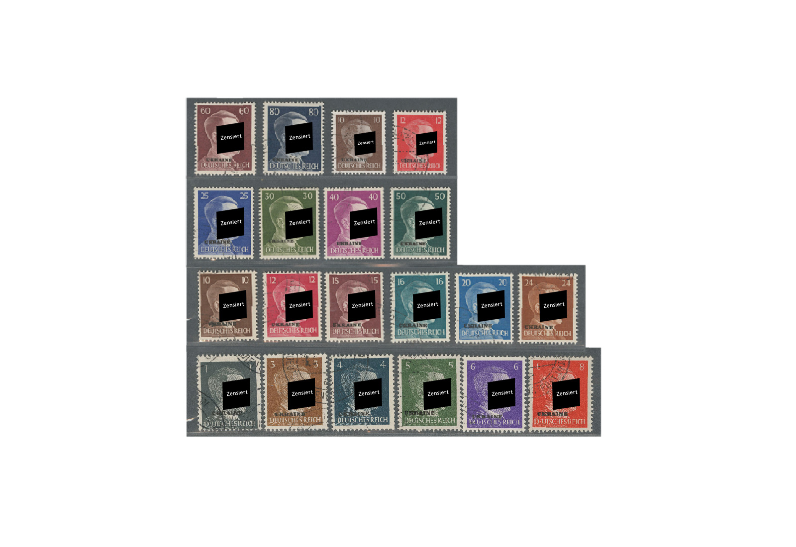 Deutsche Besetzung Ukraine 1941 Michel Nr. 1 bis 20 gestempelt