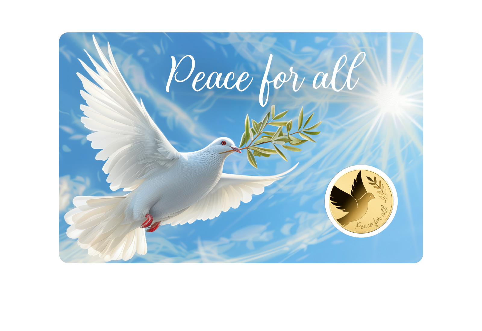 Goldmünze Friedenstaube in Coincard 999/1000 Gold