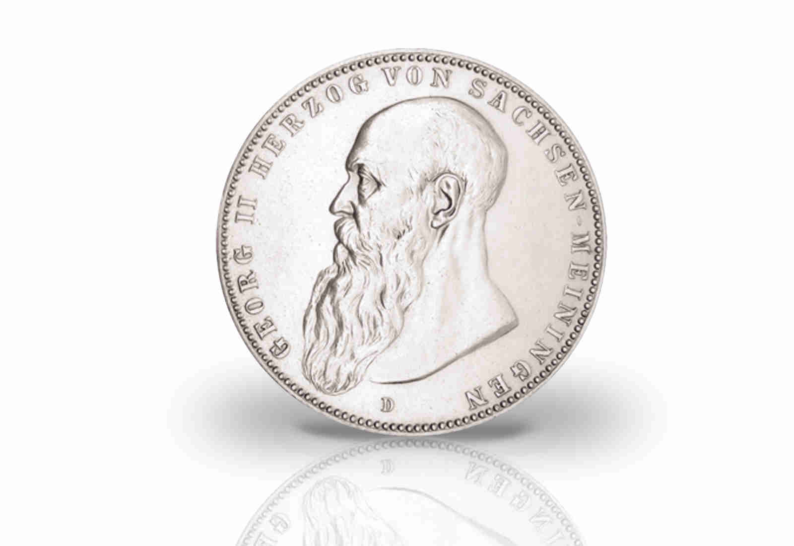 2 Mark 1902 Deutsches Kaiserreich Sachsen-Meiningen Herzog Georg II. Jaeger-Nr. 151b