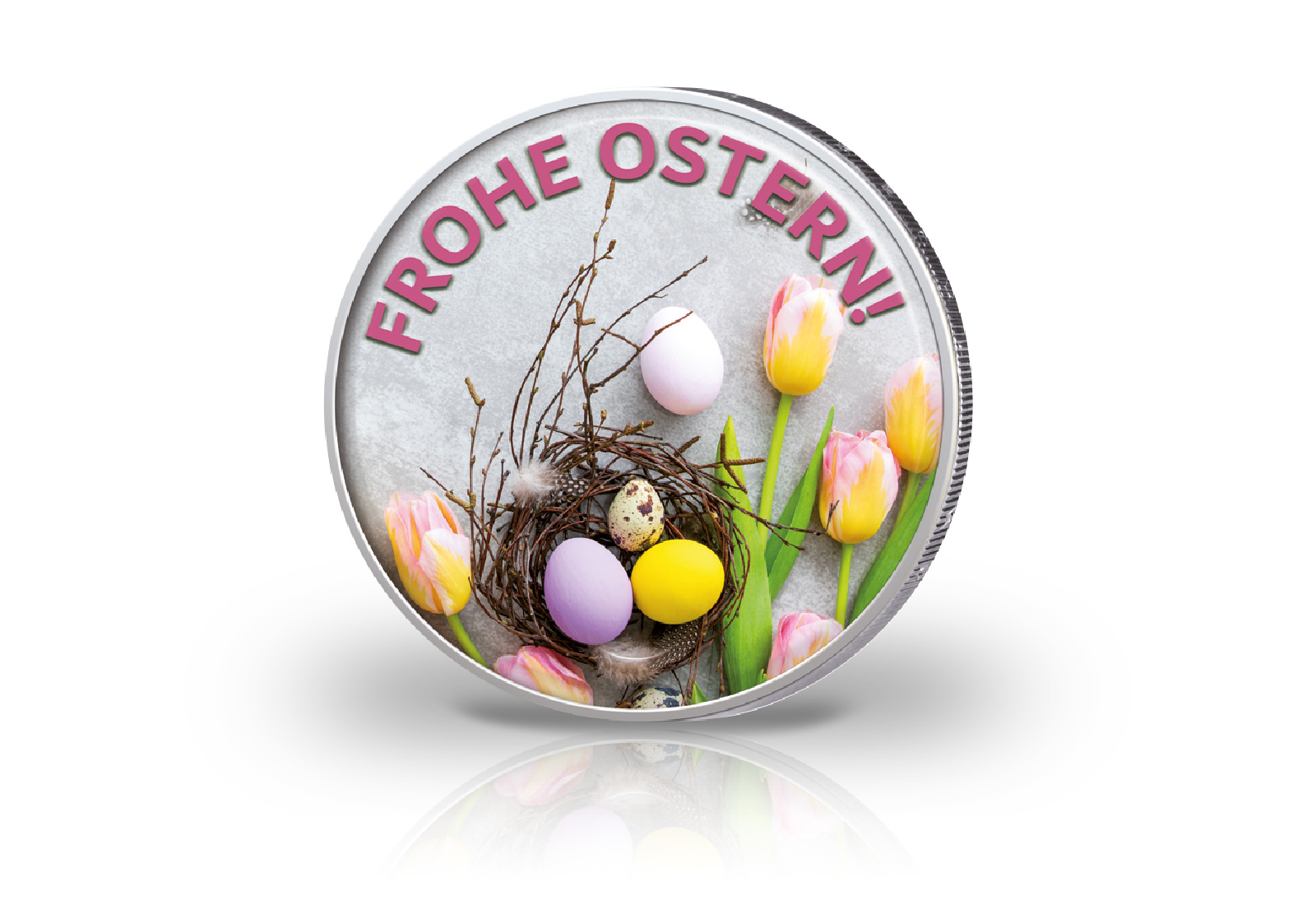 2 Euro mit Farbmotiv Ostern