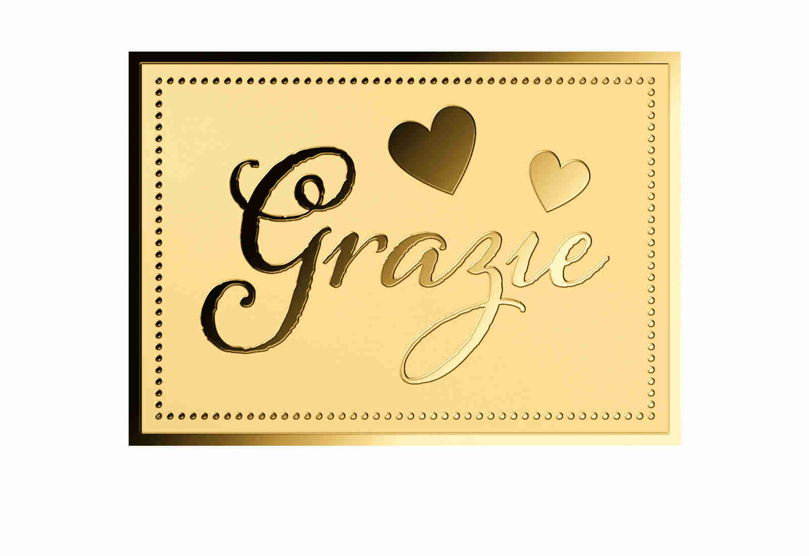 Goldbarren Motiv "Grazie" 999/1000 Gold Geschenk