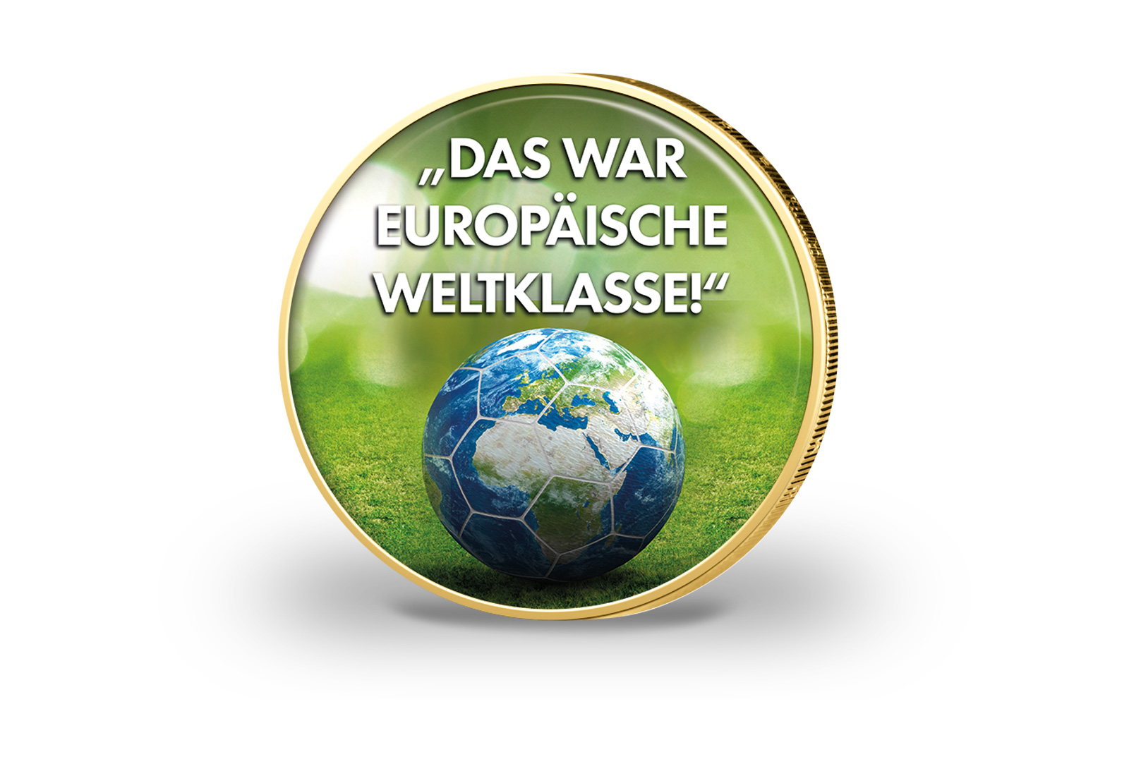 2 Euro vergoldet Fußballspruch 12 mit Farbmotiv
