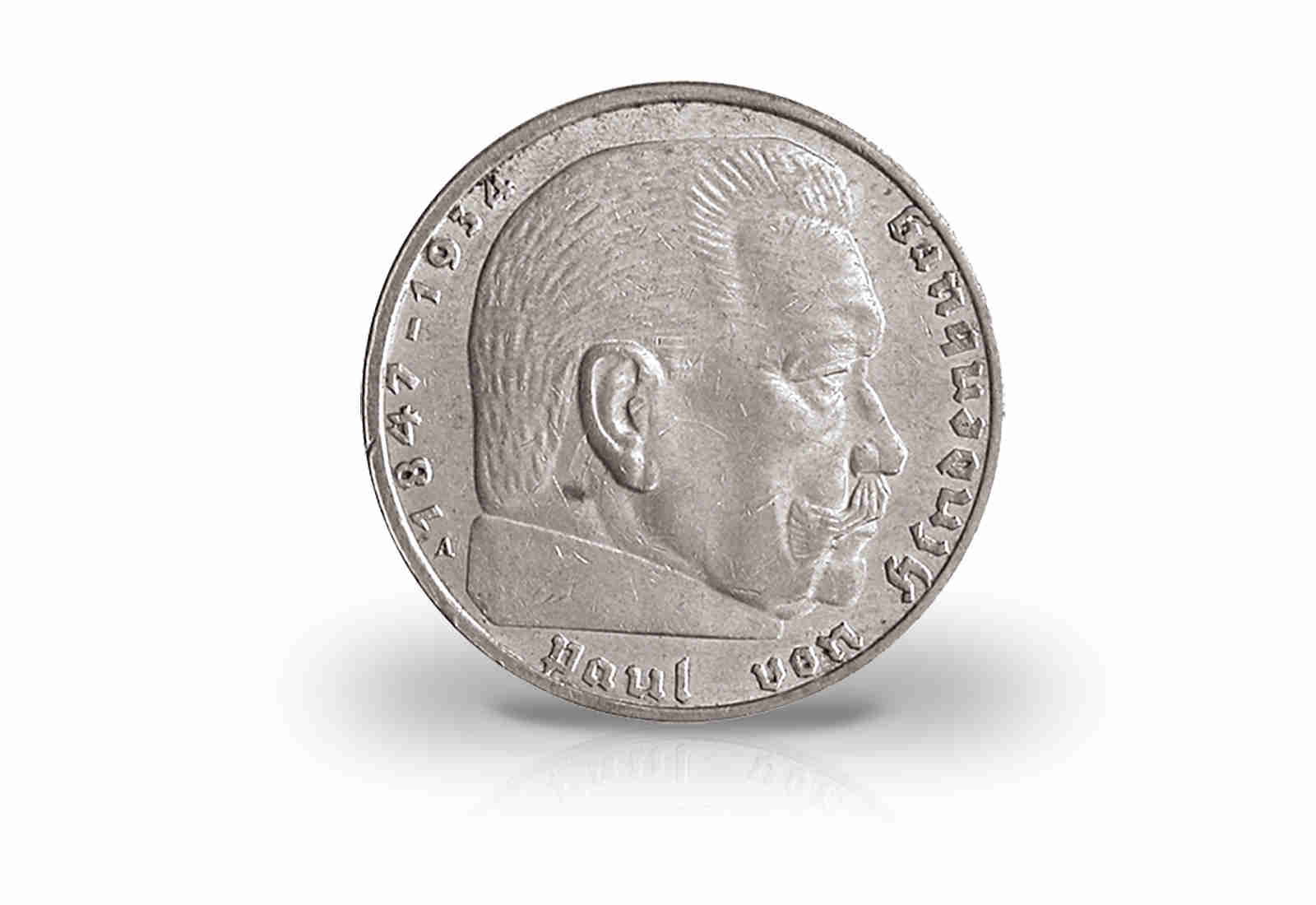 2 Mark 1939 Drittes Reich Hindenburg Jaeger-Nr. 366
