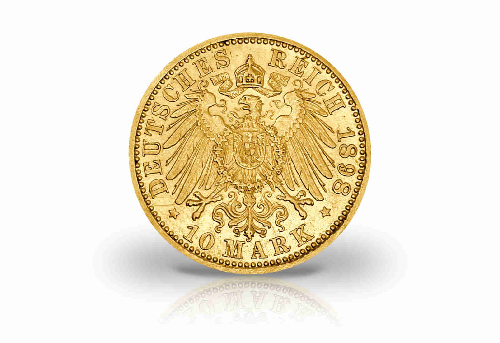 10 Mark Goldmünze 1896-1898 Deutsches Kaiserreich Hessen Großherzog Ernst Ludwig Jaeger-Nr. 224