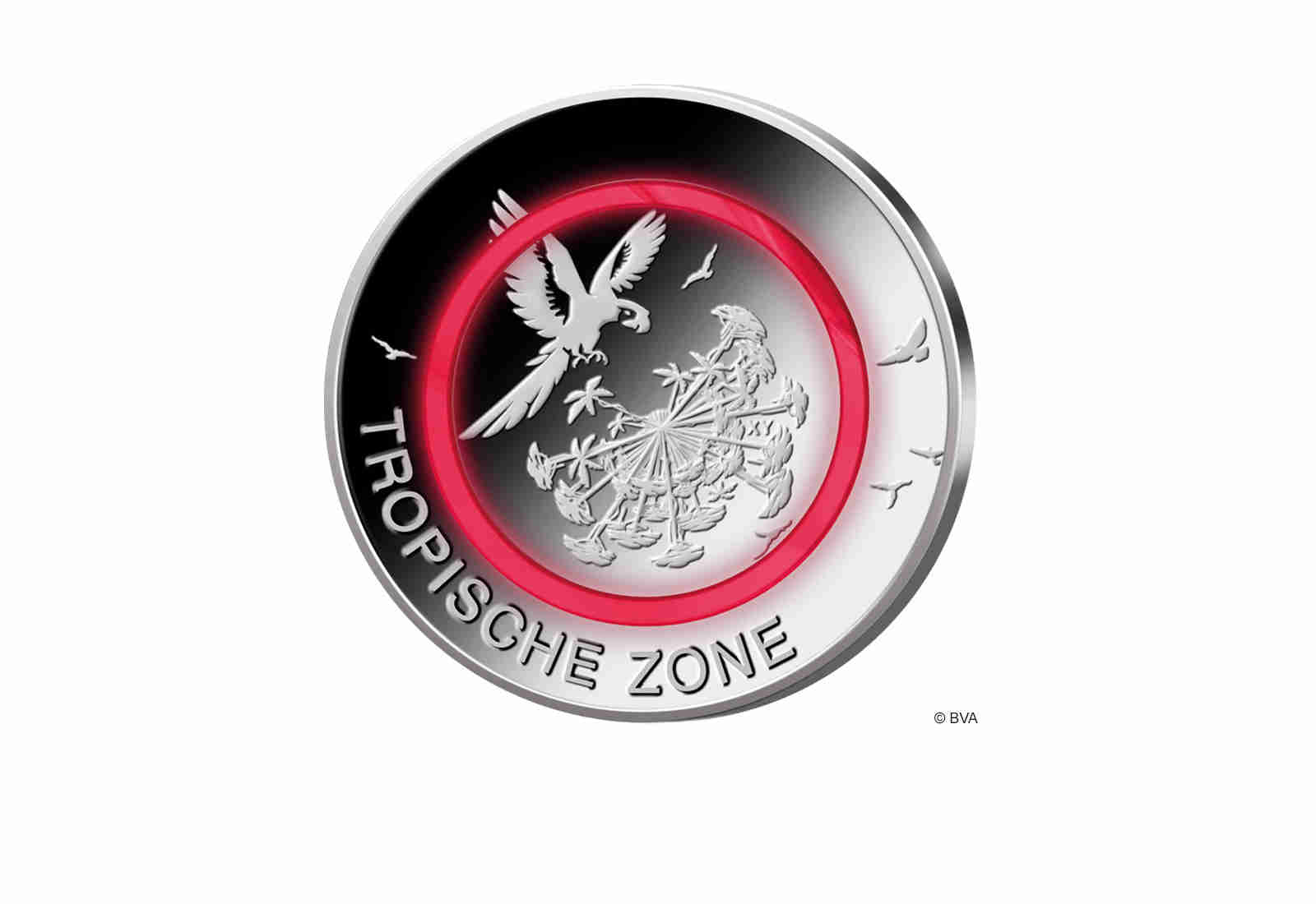 5 Euro 2017 Deutschland Tropische Zone mit rotem Polymerring st Prägestätte G