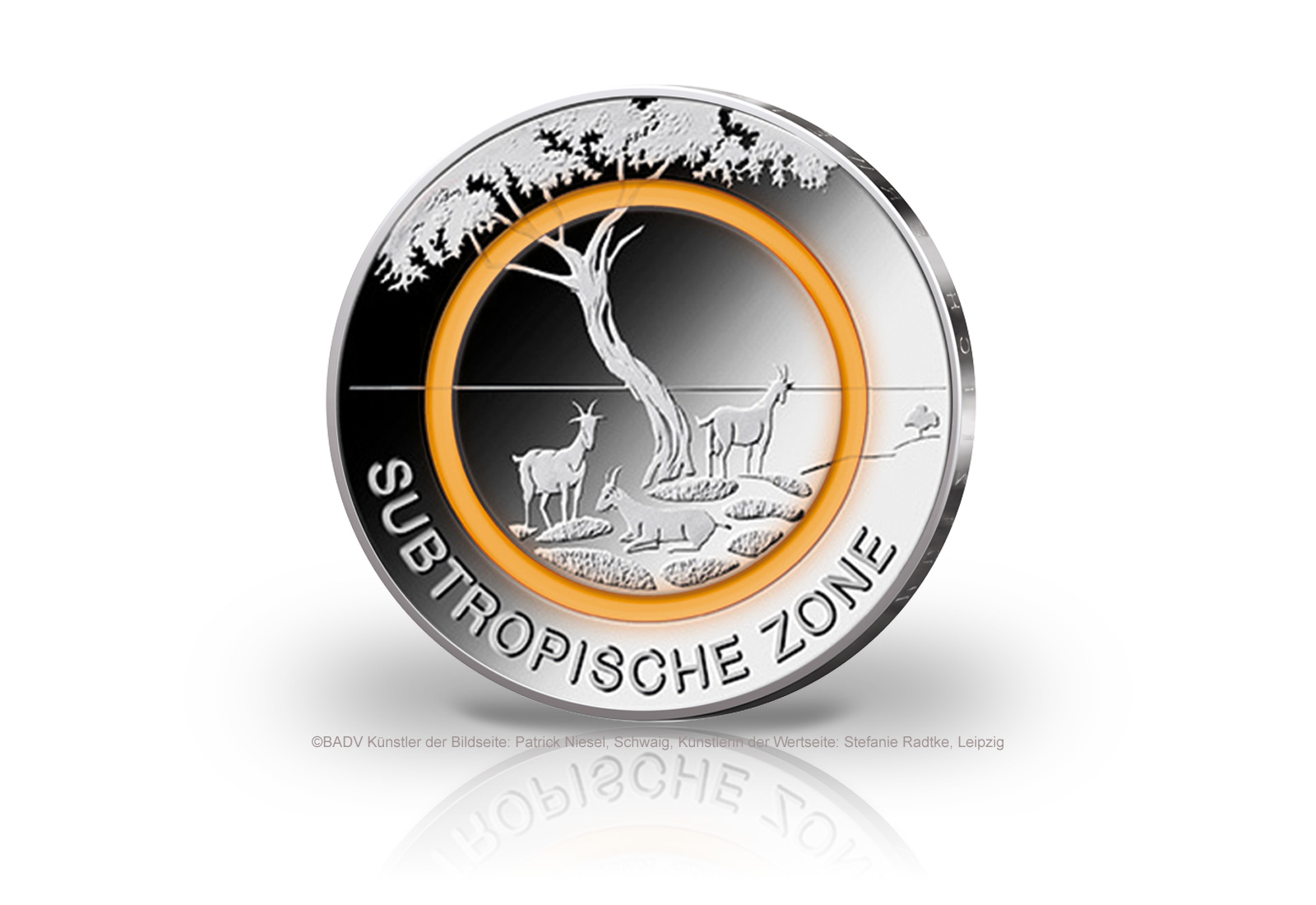 5 Euro 2018 Deutschland Subtropische Zone mit Polymerring st Prägestätte F