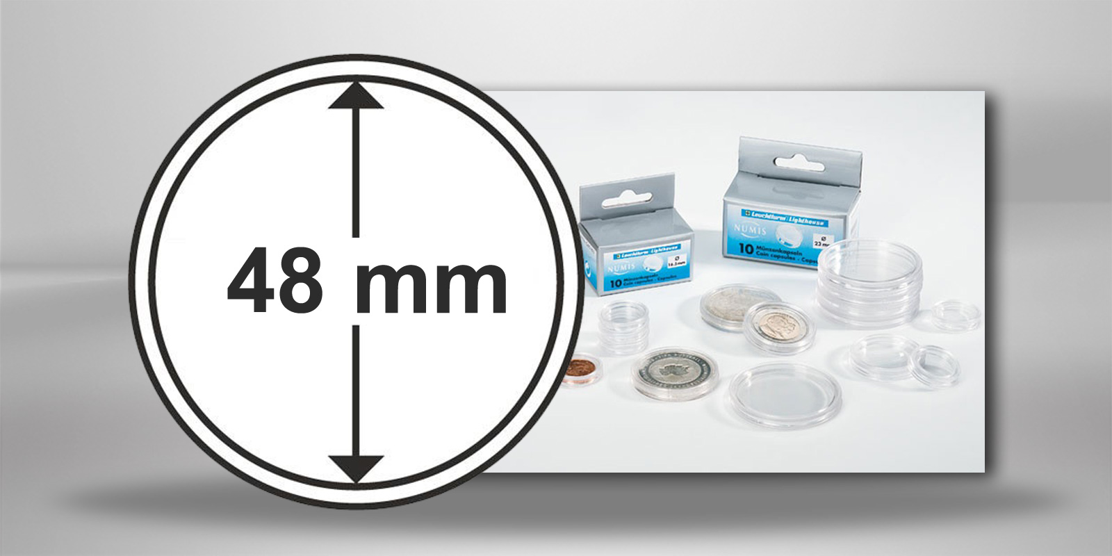 [48 mm] Leuchtturm Münzkapseln im 10er Pack