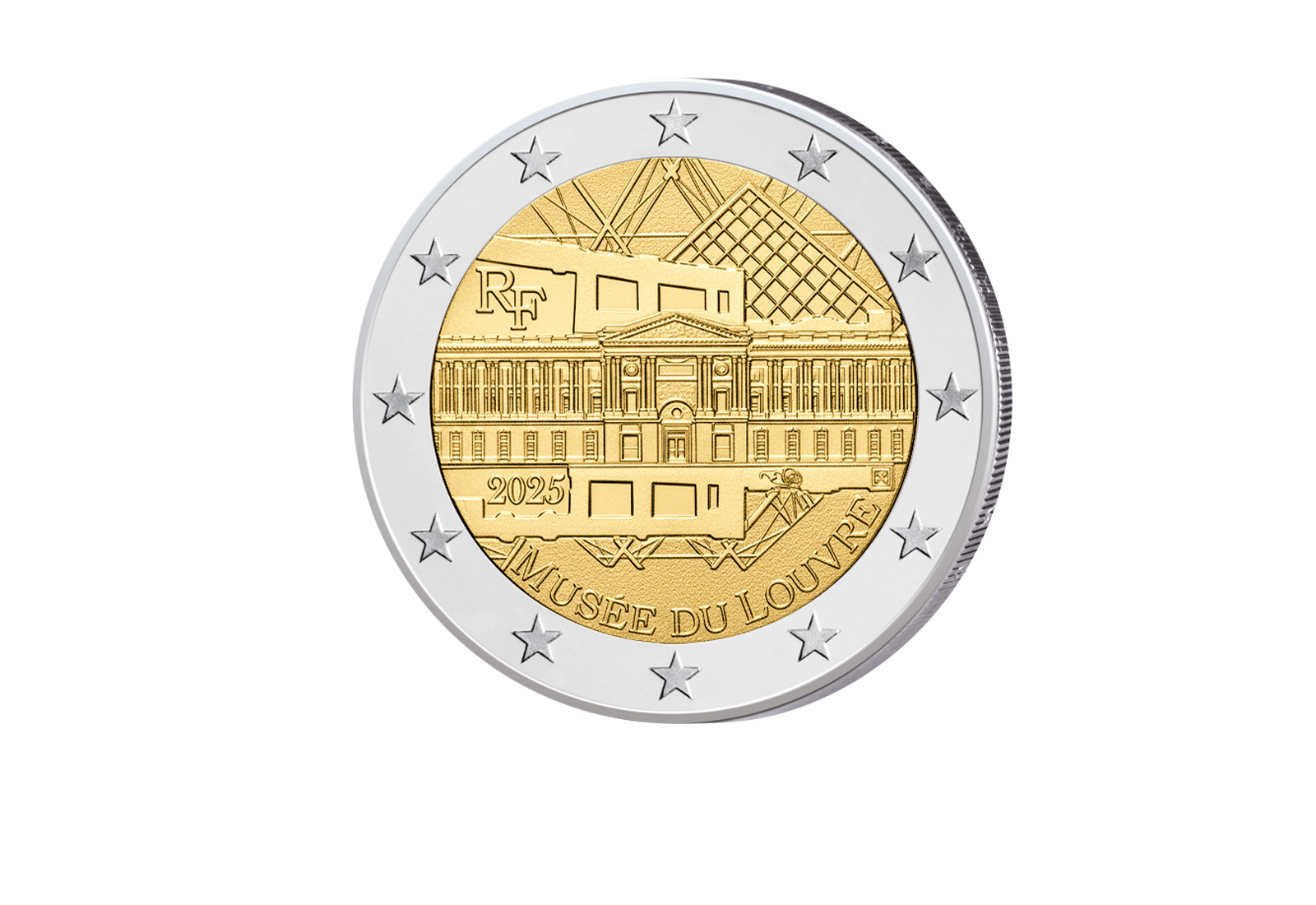 2 Euro 2025 Frankreich Louvre Museum