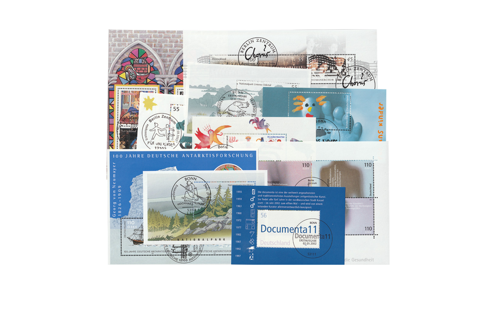 Briefmarken BRD Block 54 - 62 und 64 SST 10 Blocks