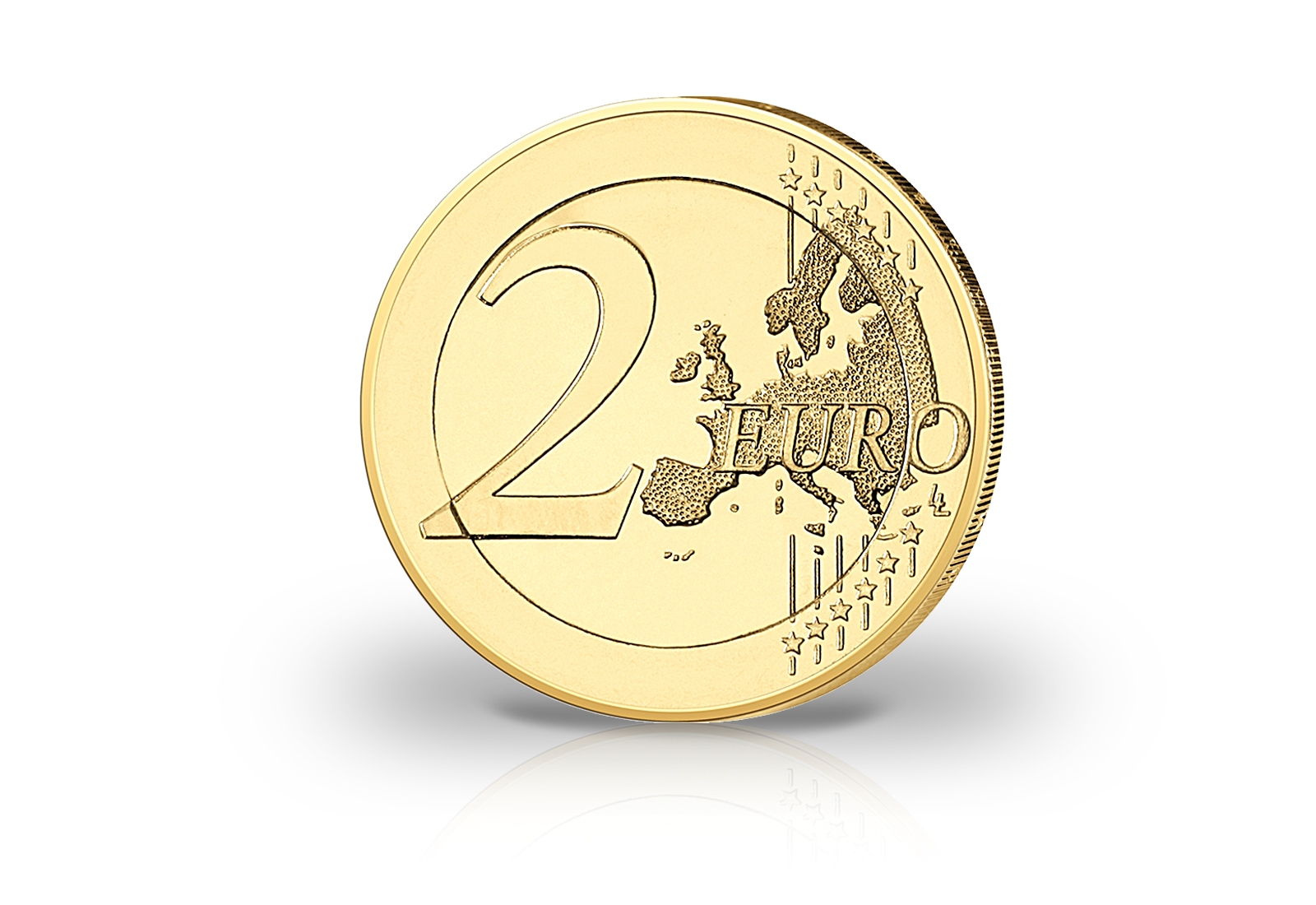2 Euro Bundeskanzler Kurt Georg Kiesinger mit Kaltemaille und 24 Karat Goldauflage