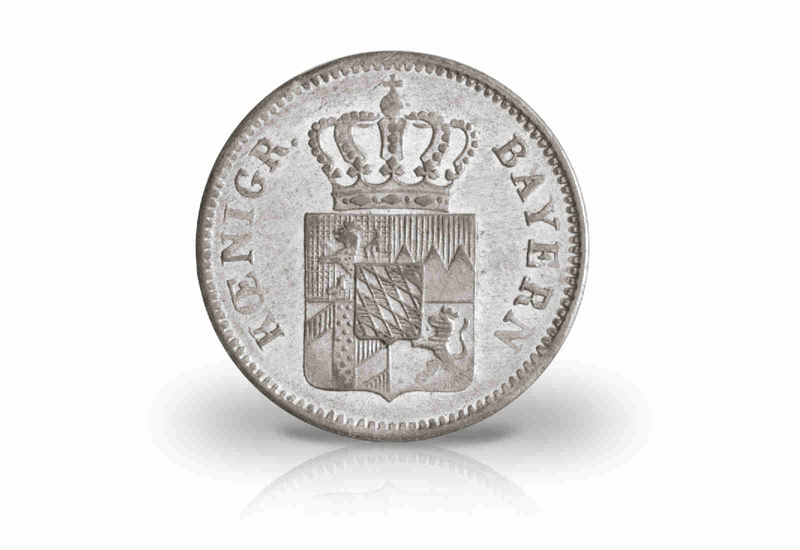 1 Kreuzer 1849-1864 Bayern Maximilian II. Motiv Wappen AKS 155, 156