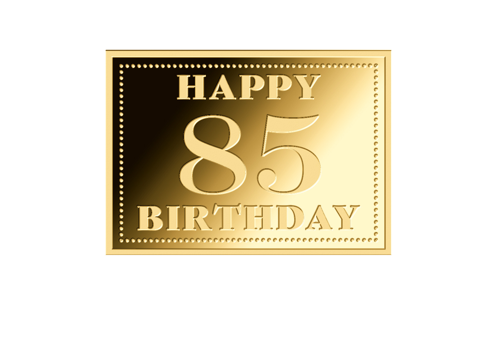 Goldmünze Motiv "Happy 85th Birthday" 999/1000 Gold im Geschenketui
