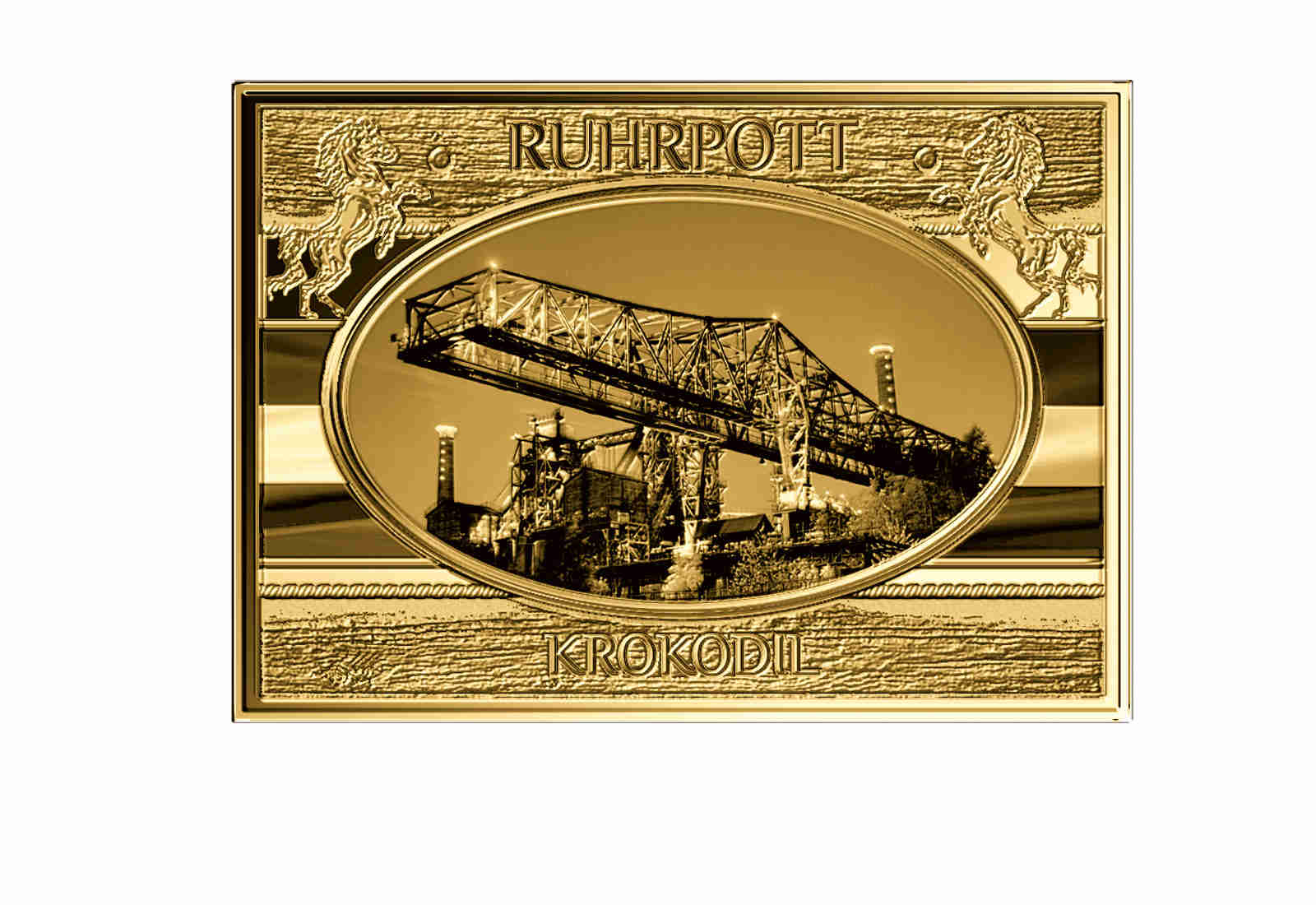 Goldbarren Krokodil - NRW Ruhrpott 999/1000 Gold