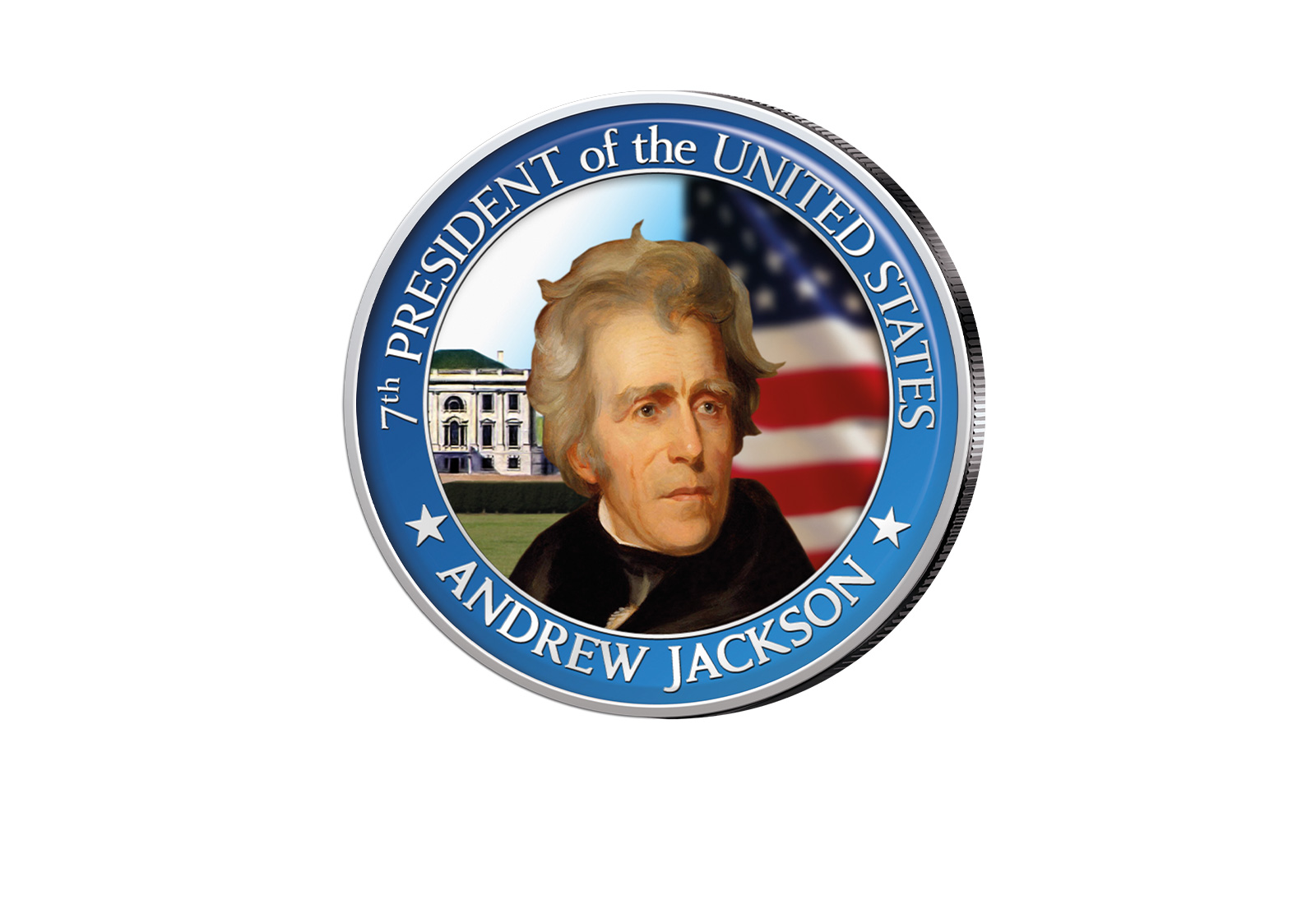 ½ Kennedy-Dollar USA mit Farbapplikation Andrew Jackson Serie: Presidents of the US