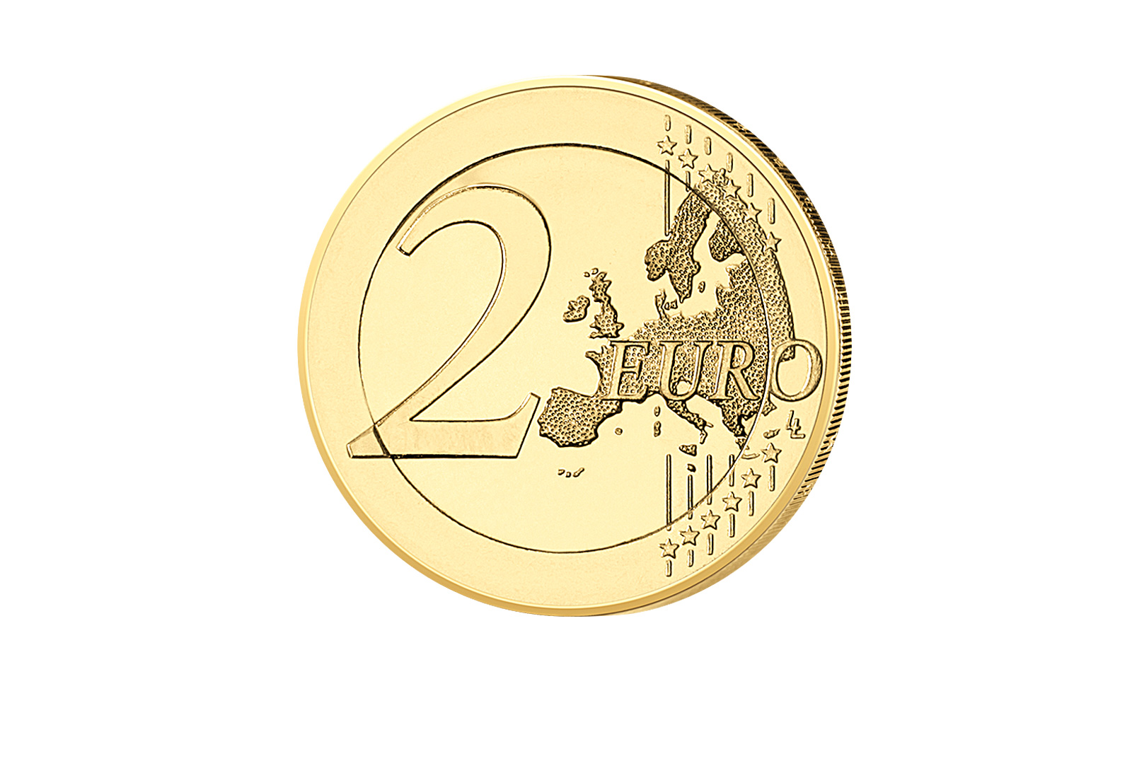 2 Euro mit Farbmotiv Geschenk Superdad Vatertag Vergoldet