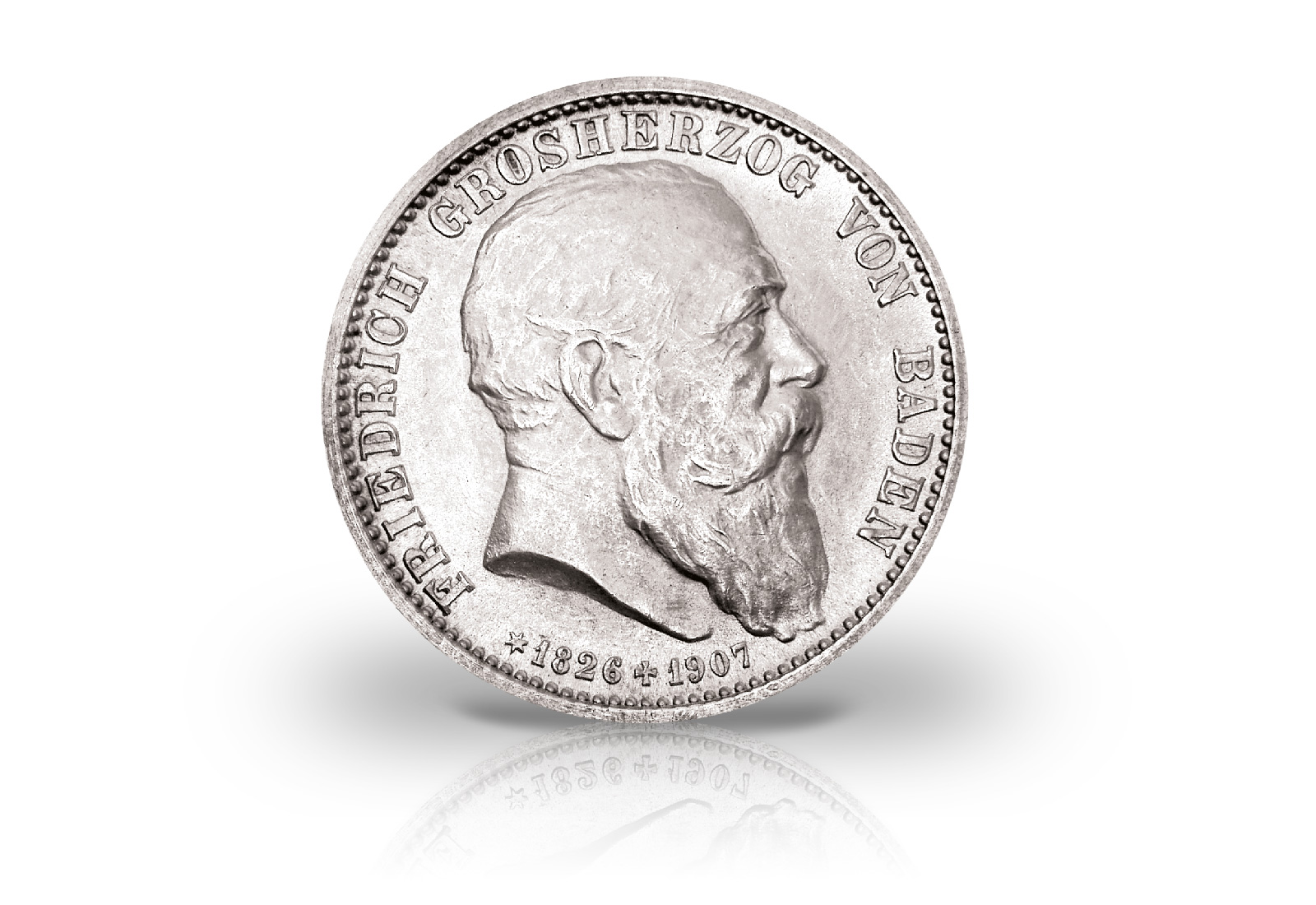 2 Mark 1907 Deutsches Kaiserreich Baden Ghzg. Tod Friedrich I. Jaeger-Nr. 36