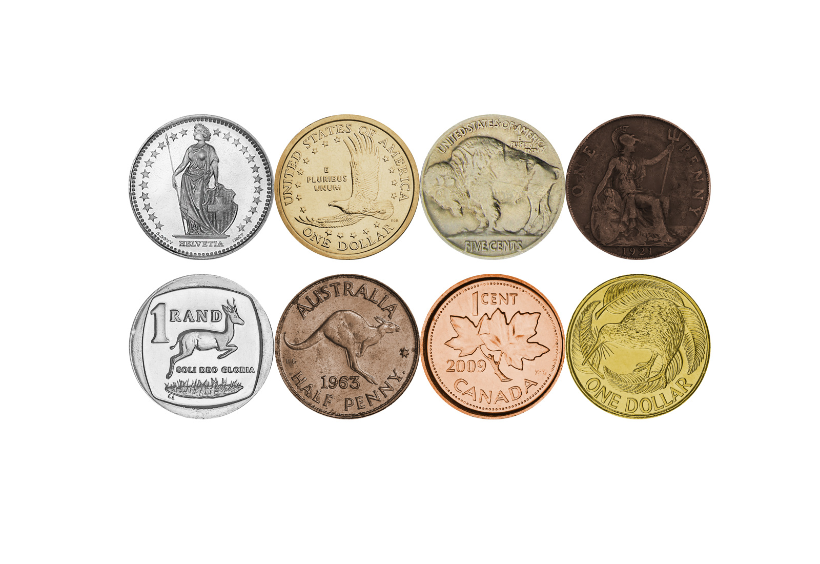 Welt Investment - Kollektion 8x berühmte Bullion - Motive in Münzbox