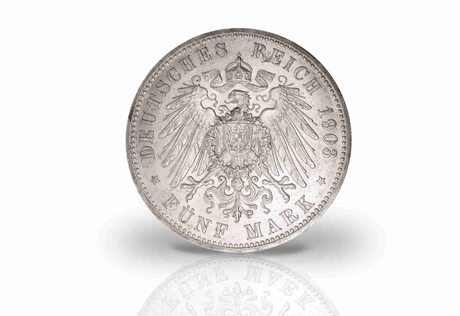 5 Mark 1903 Deutsches Kaiserreich 50 Jahre Regierung Sachsen Altenburg Jaeger Nr 144