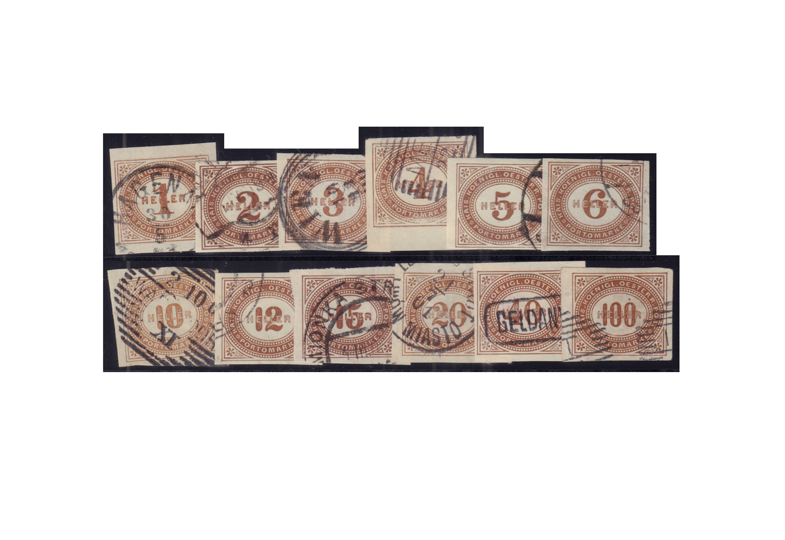Österreich Portomarken Ausgabe 1899/1900 Michel Nr. P 10-21 gestempelt