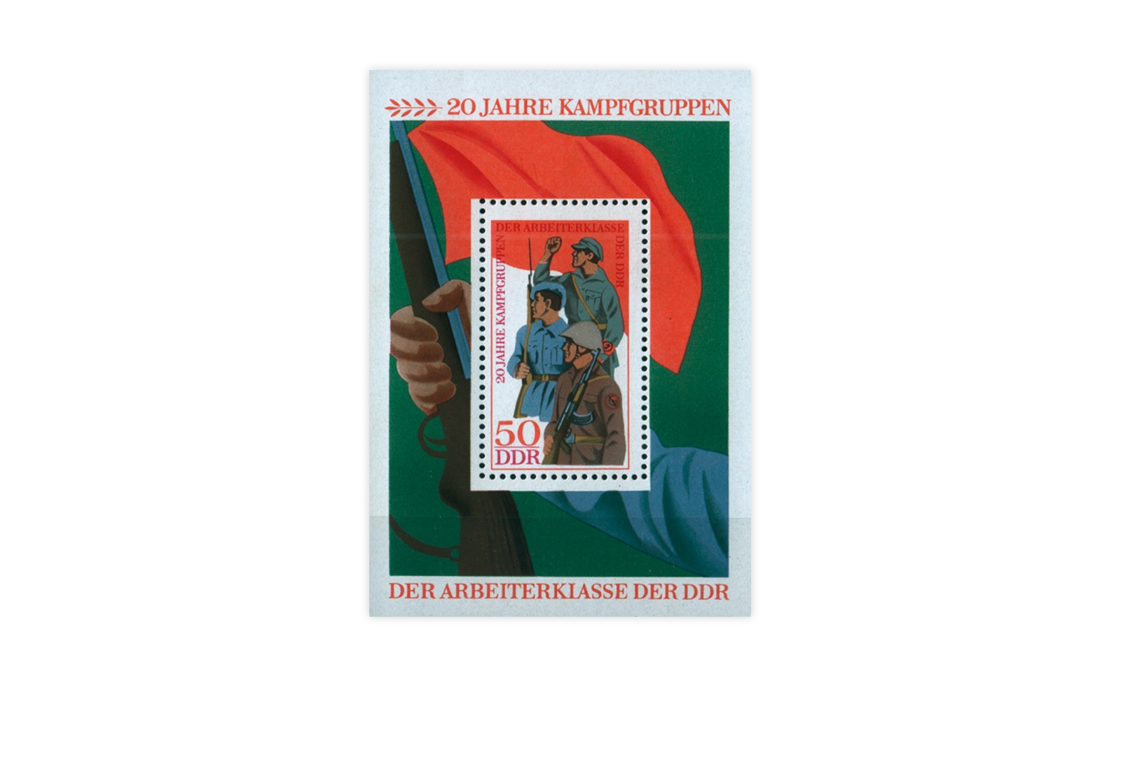 DDR Block 39 Arbeiterklasse der DDR gestempelt