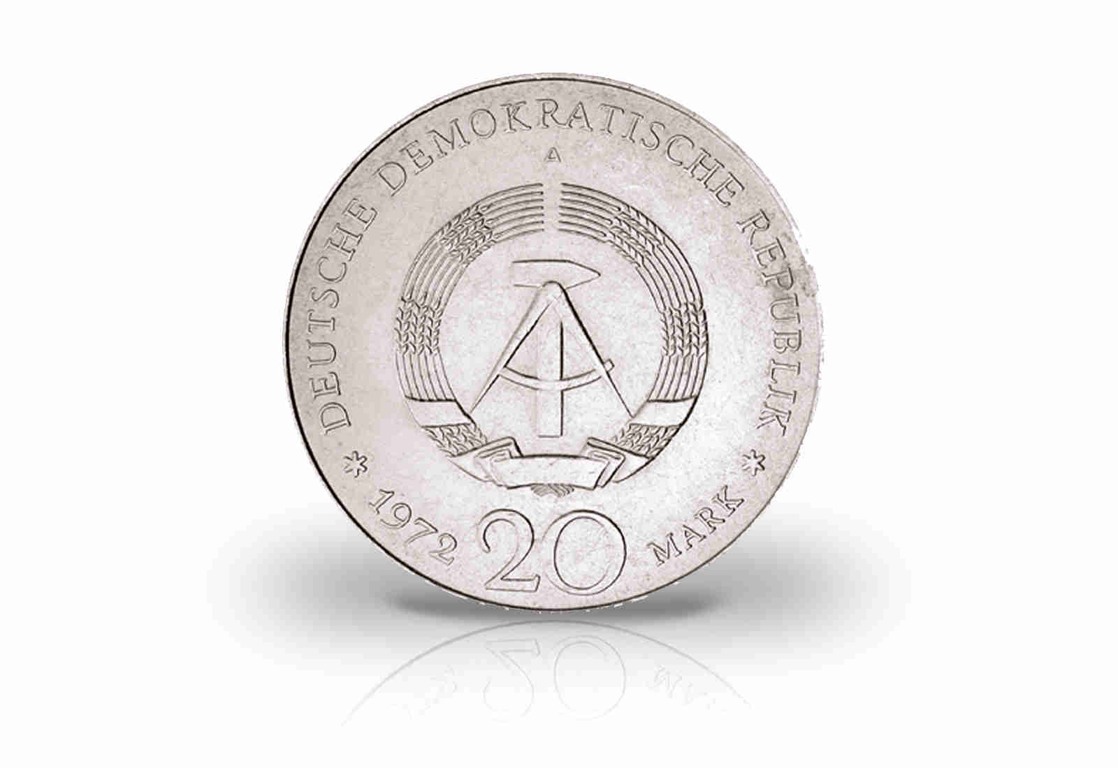 20 Mark Gedenkmünze 1972 DDR Wilhelm Pieck Jaeger-Nr. 1541