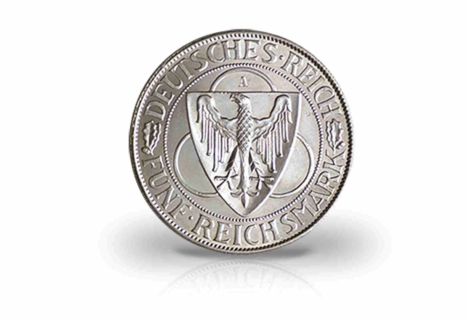 5 Reichsmark 1930 Weimarer Republik Rheinlandräumung Jaeger-Nr. 346