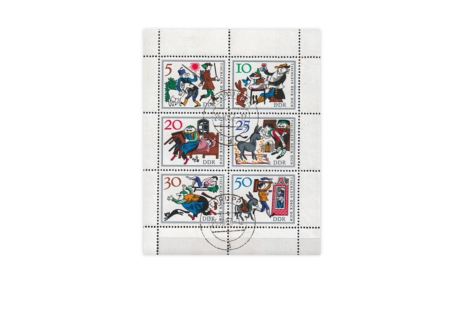 Briefmarken DDR Märchen Tischlein deck dich 1966 Michel-Nr. 1236-1241 KB gestempelt