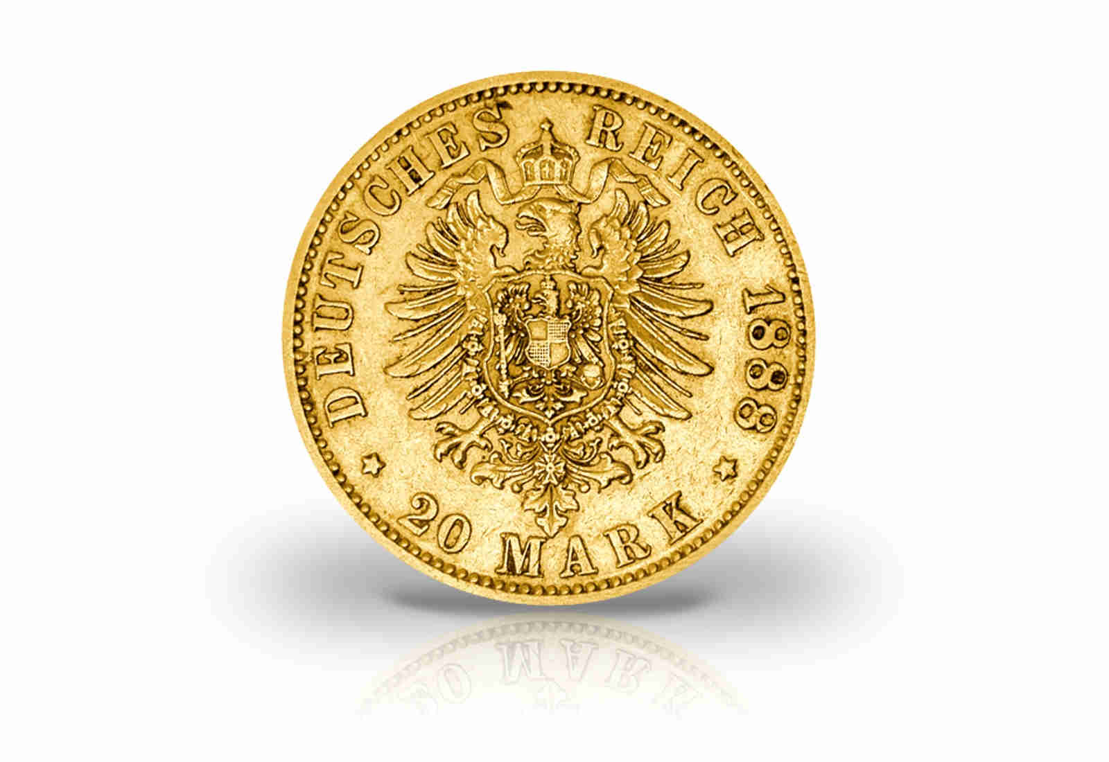20 Mark Goldmünzen 1888 Deutsches Kaiserreich Preußen 3 Kaiser Jahr 3er Set