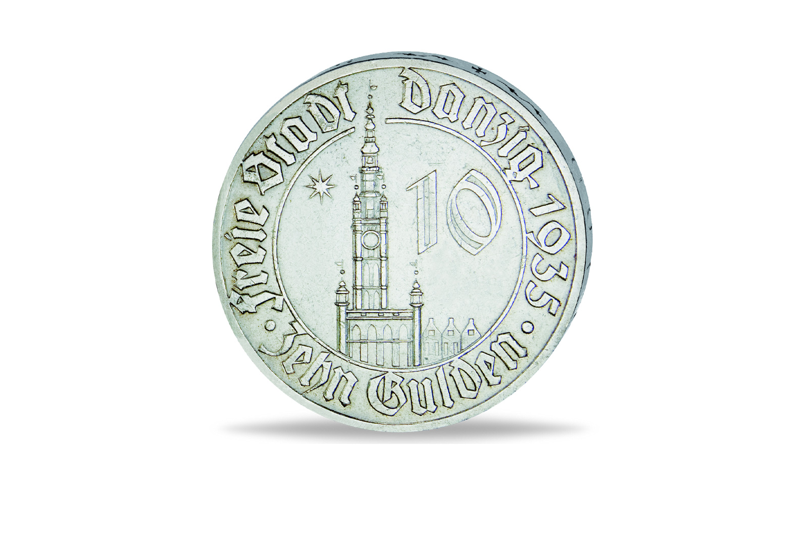 10 Gulden 1935 Danzig Wappen Rathaus Jaeger-Nr. D20