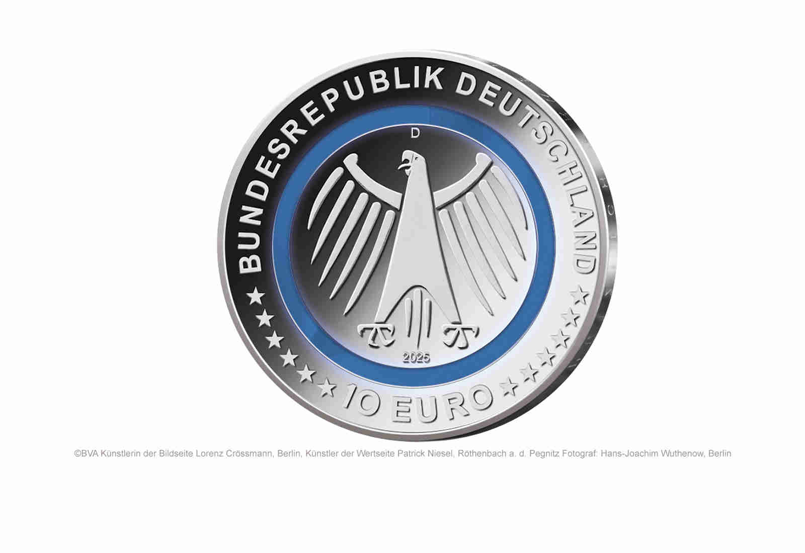 10 Euro 2025 Deutschland Technisches Hilfswerk mit Polymerring st Prägestätte A