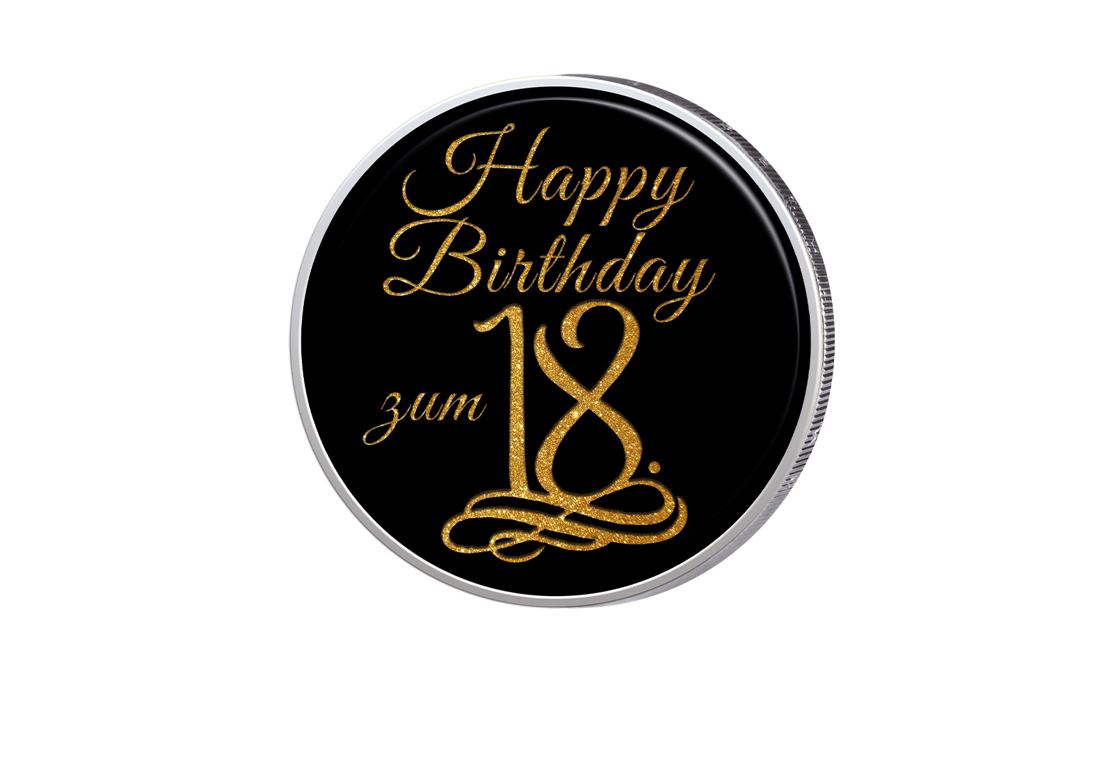 2 Euro vergoldet 18. Geburtstag mit Farbmotiv