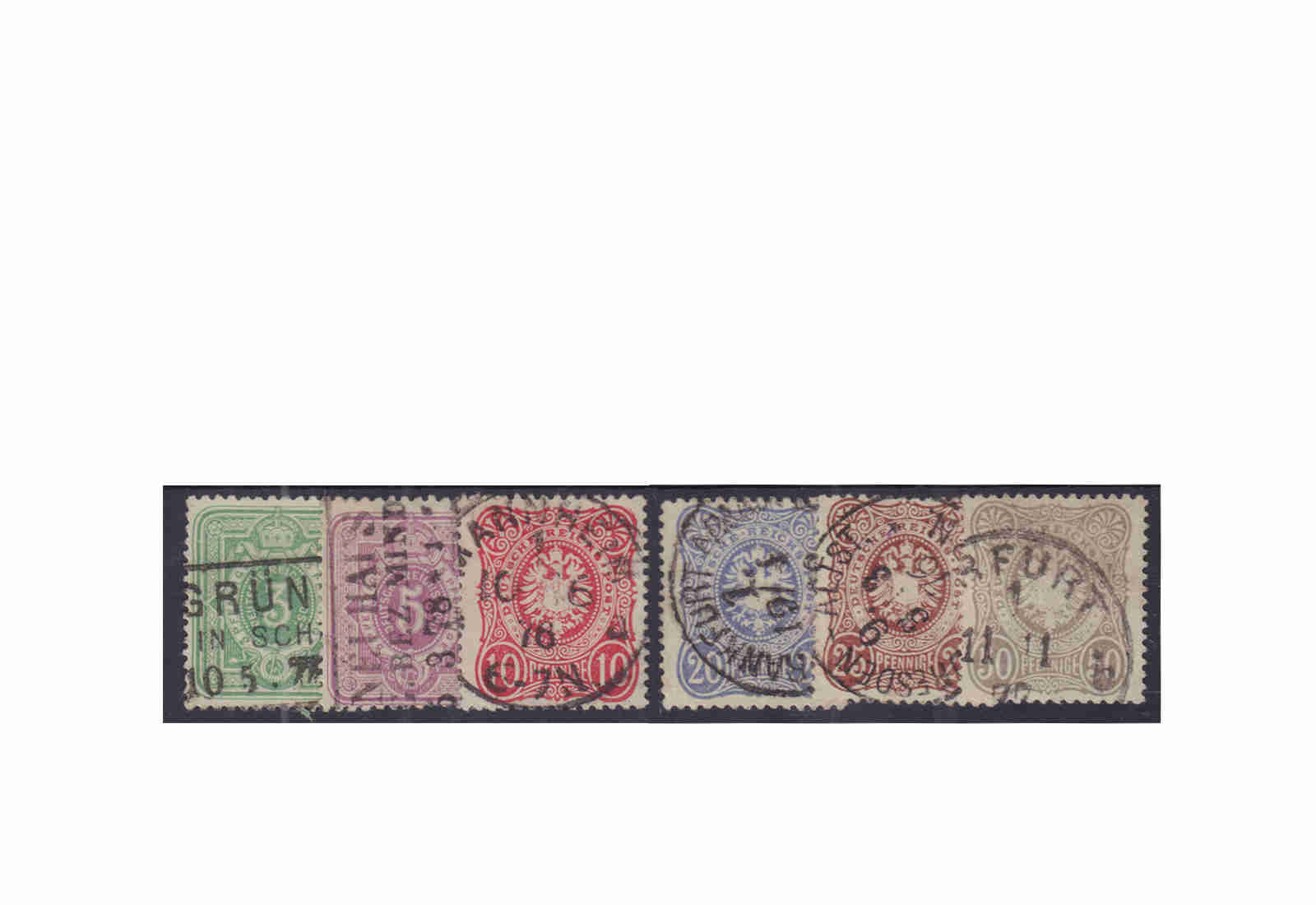 Briefmarken Deutsches Reich Kaiserreich 1875 Michel-Nr. 31/36 gestempelt