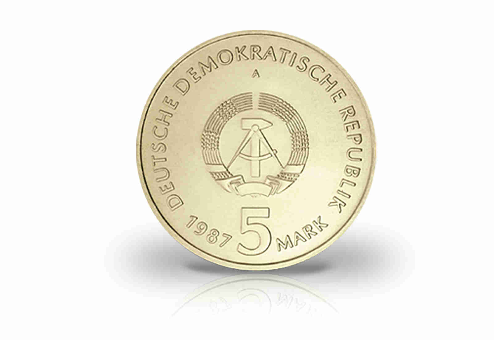 5 Mark Gedenkmünze 1987 DDR Alexanderplatz in Berlin Jaeger-Nr. 1615