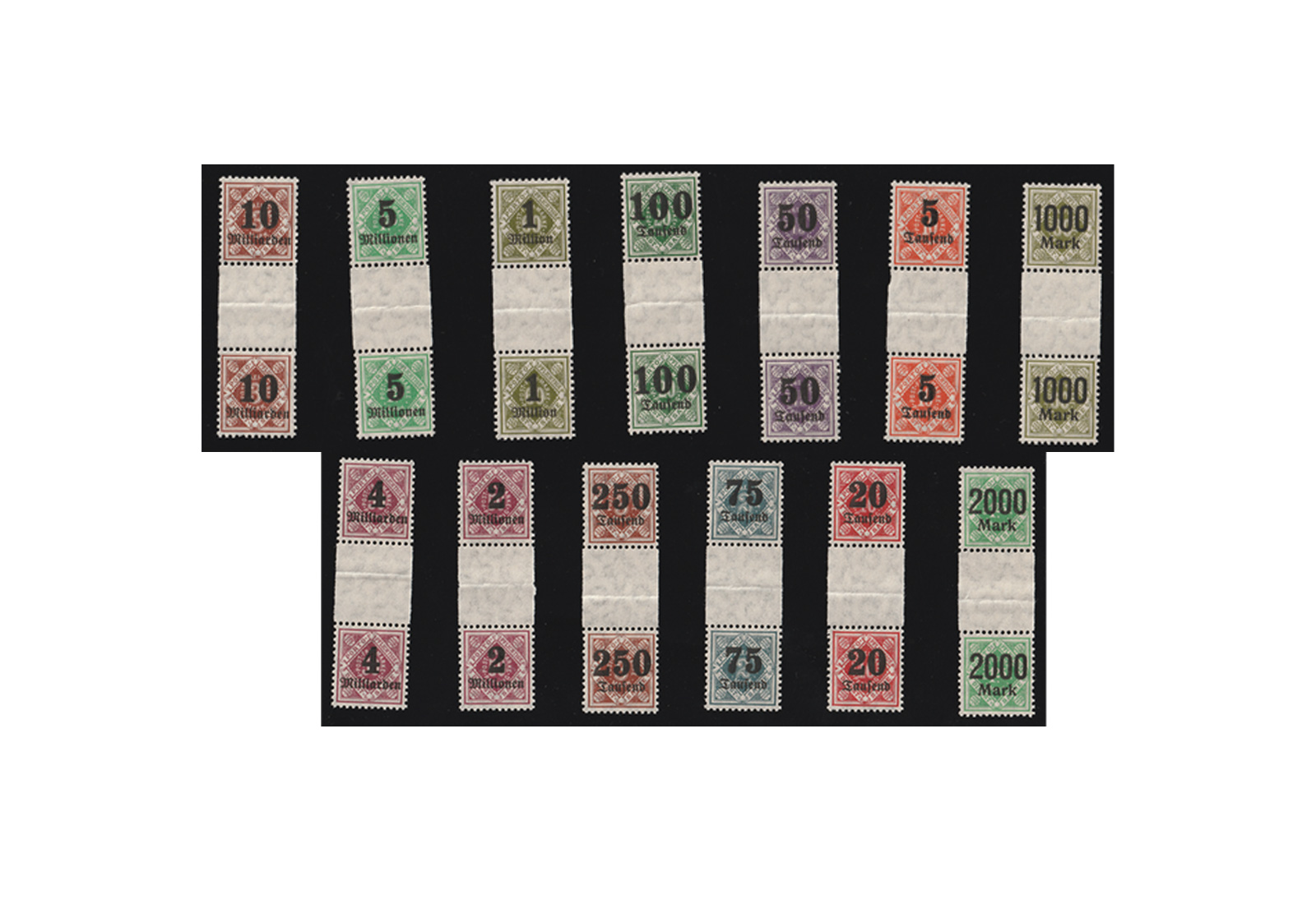 Briefmarken Württemberg Zwichensteg-Satz Mi.Nr.171-83  postfrisch