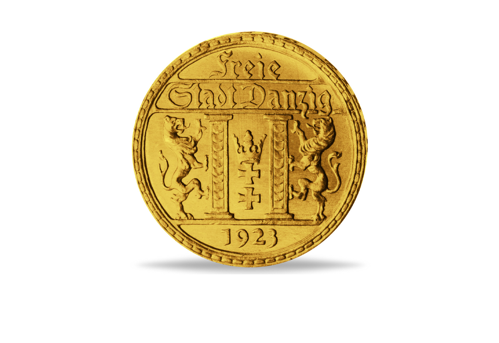 25 Gulden 1923 Danzig Wappen Neptun Jaeger Nr. D10