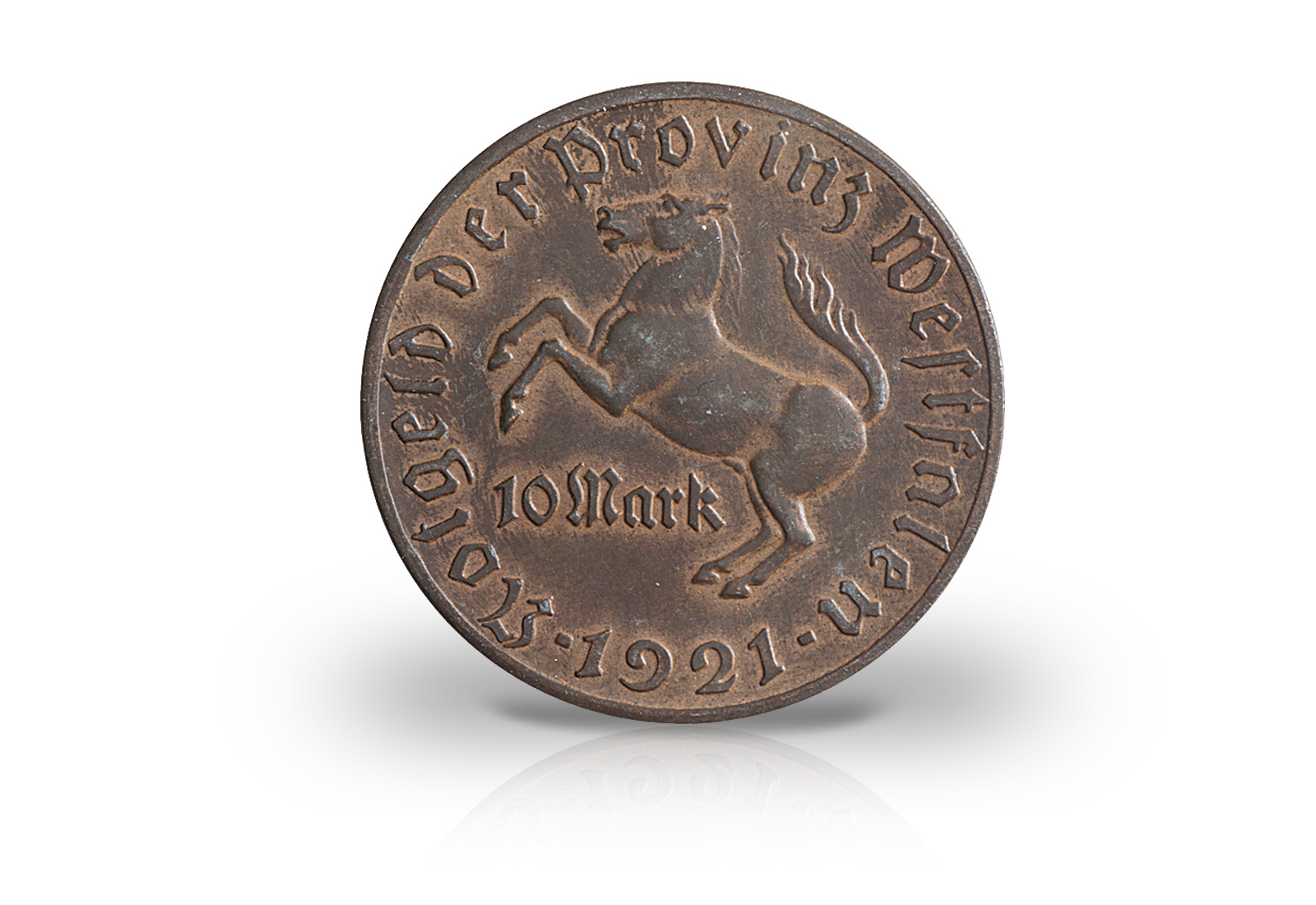 10 Mark Notgeldmünze 1921 Weimarer Republik Westfalen N13 Bronze