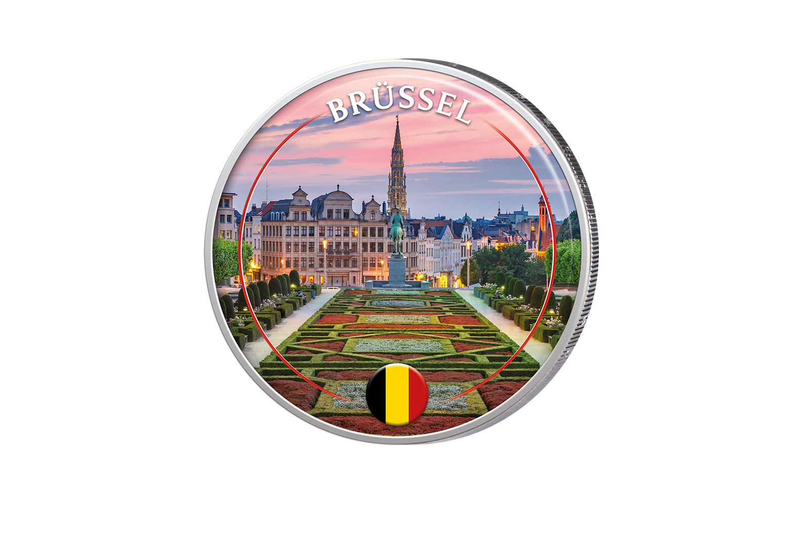 2 Euro mit Farbapplikation Brüssel - Belgien