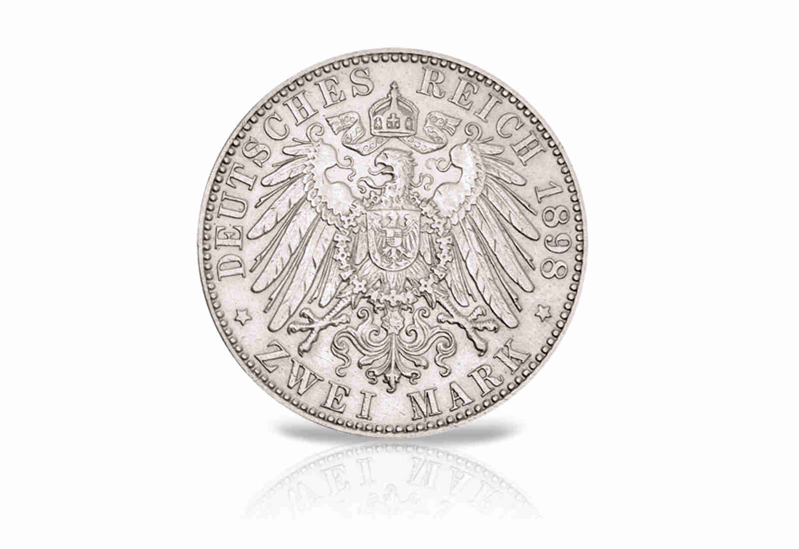 2 Mark 1892-1898 Deutsches Kaiserreich Sachsen Großherzog Carl Alexander Jaeger-Nr. 156