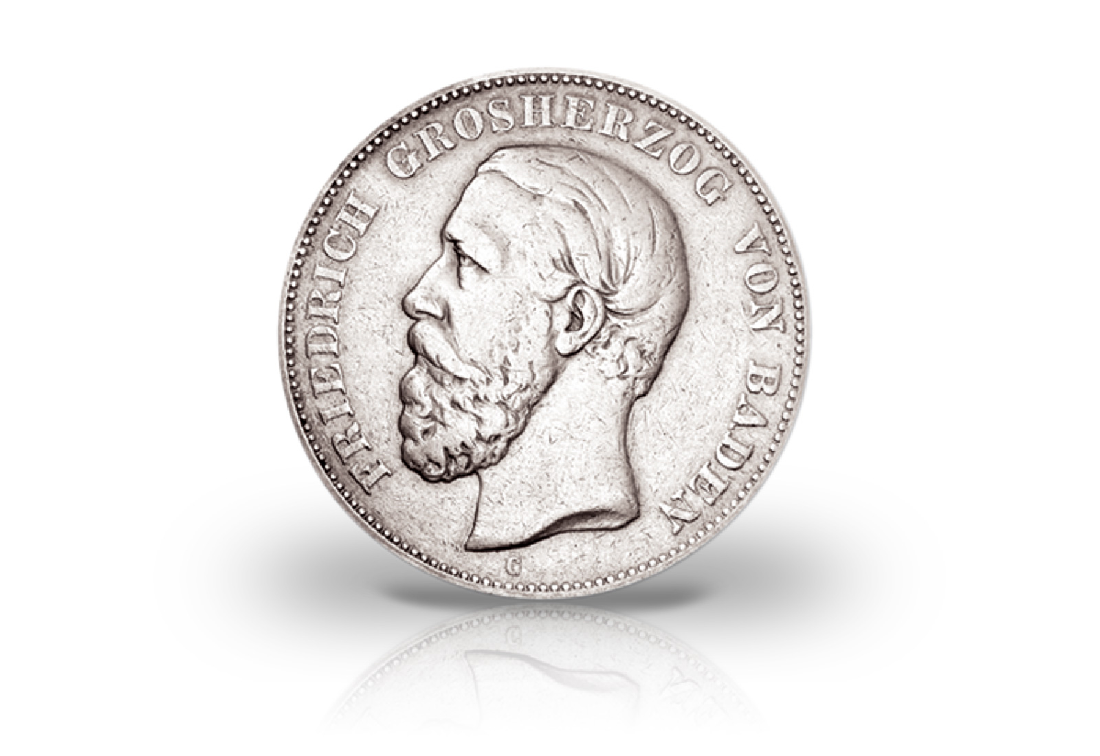 2 Mark 1876-1888 Deutsches Kaiserreich Baden Friedrich I. Jaeger-Nr. 26