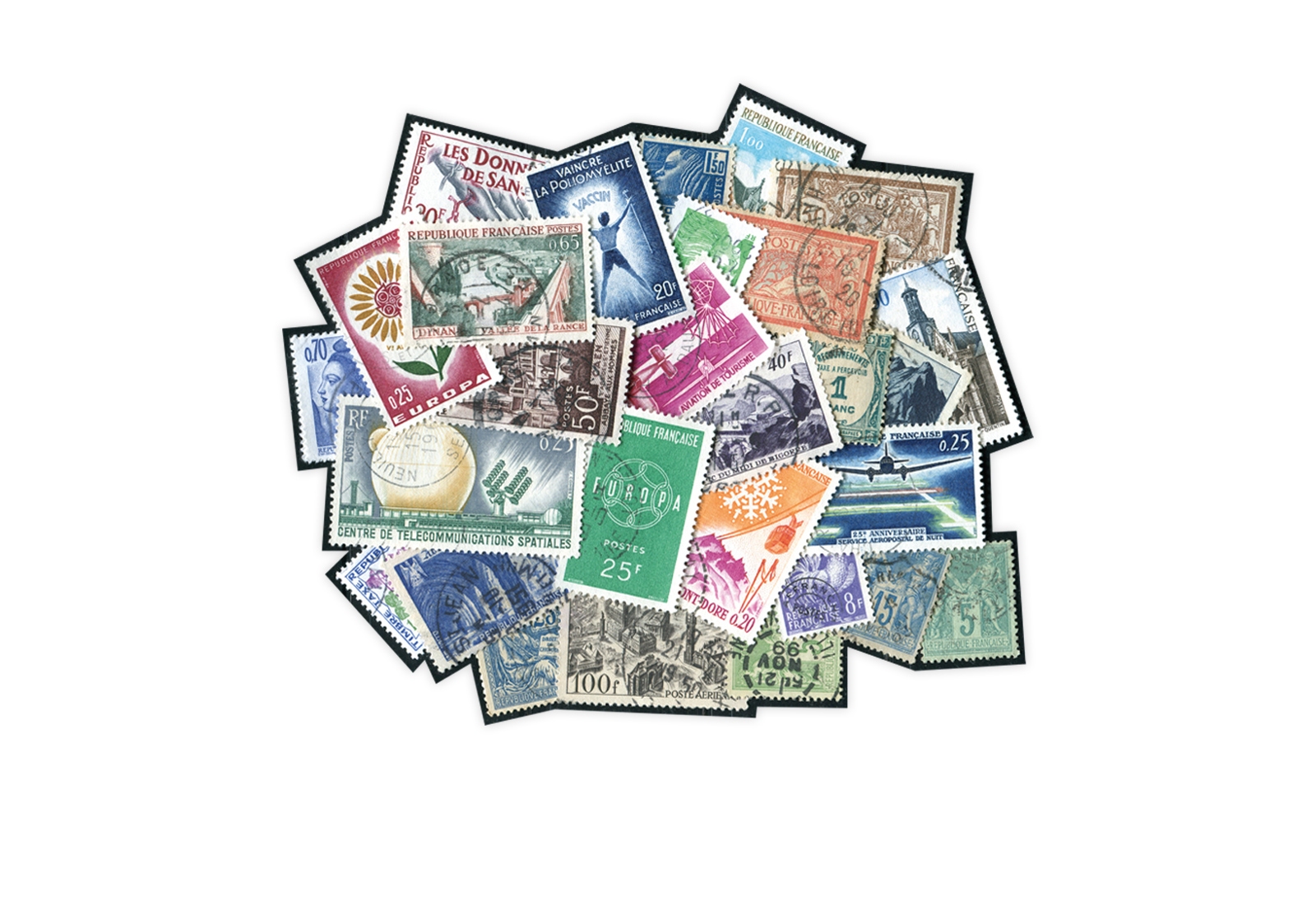 Briefmarken Frankreich 300 verschiedene Marken postfrisch und gestempelt