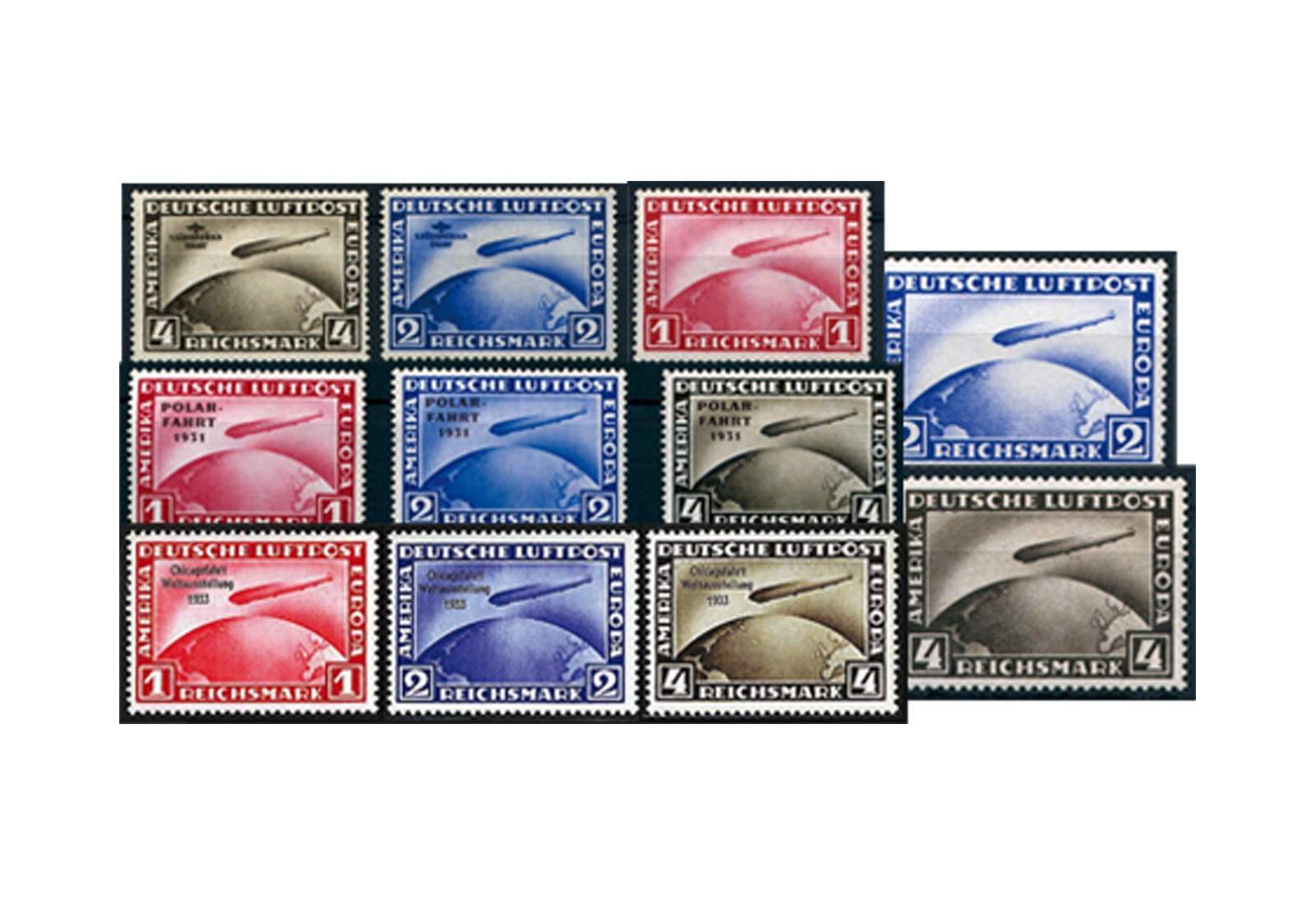 Deutsches Reich Zeppeline komplett