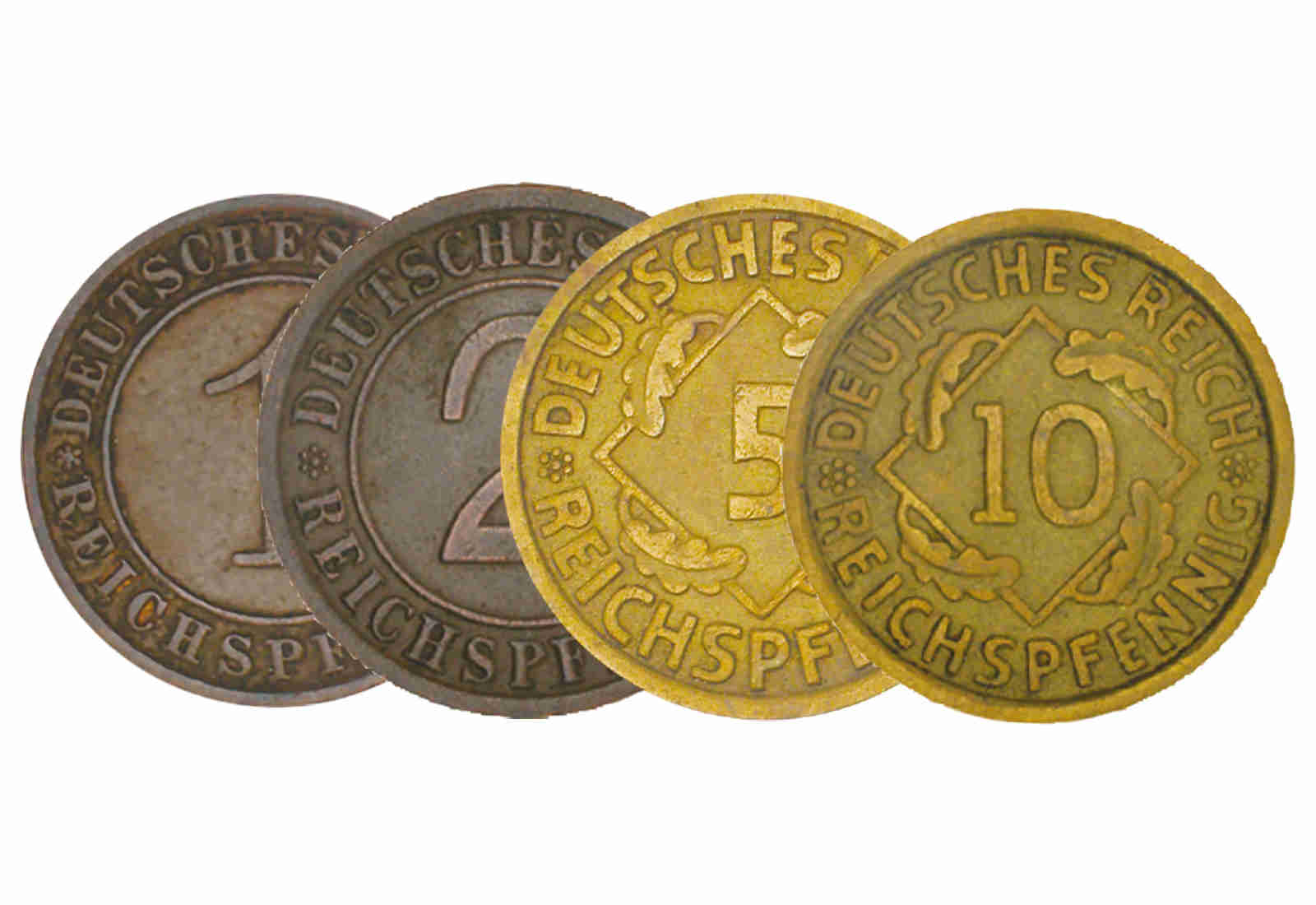 Reichspfennig Sparset Weimar 1-10 Pfennig Jaeger Nr. 313-317