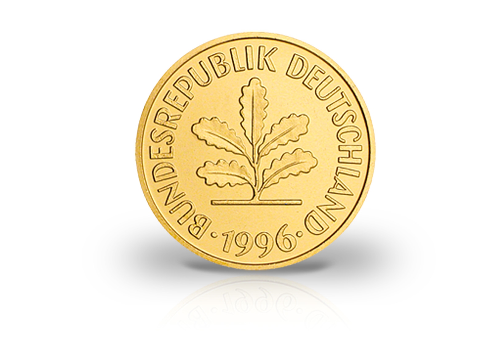 5 Pfennig Jahrgang unserer Wahl BRD mit 24 Karat Gold