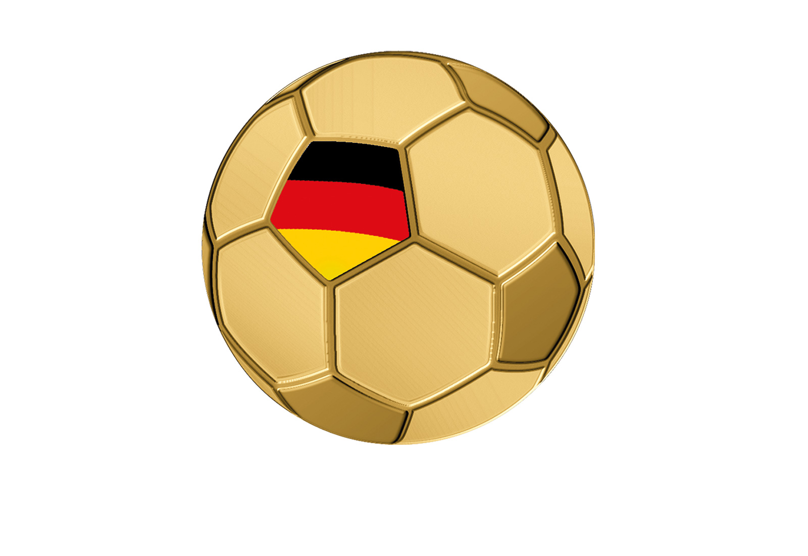 Goldmünze Motiv "Fußball Deutschland" 999/1000 Gold im Geschenketui