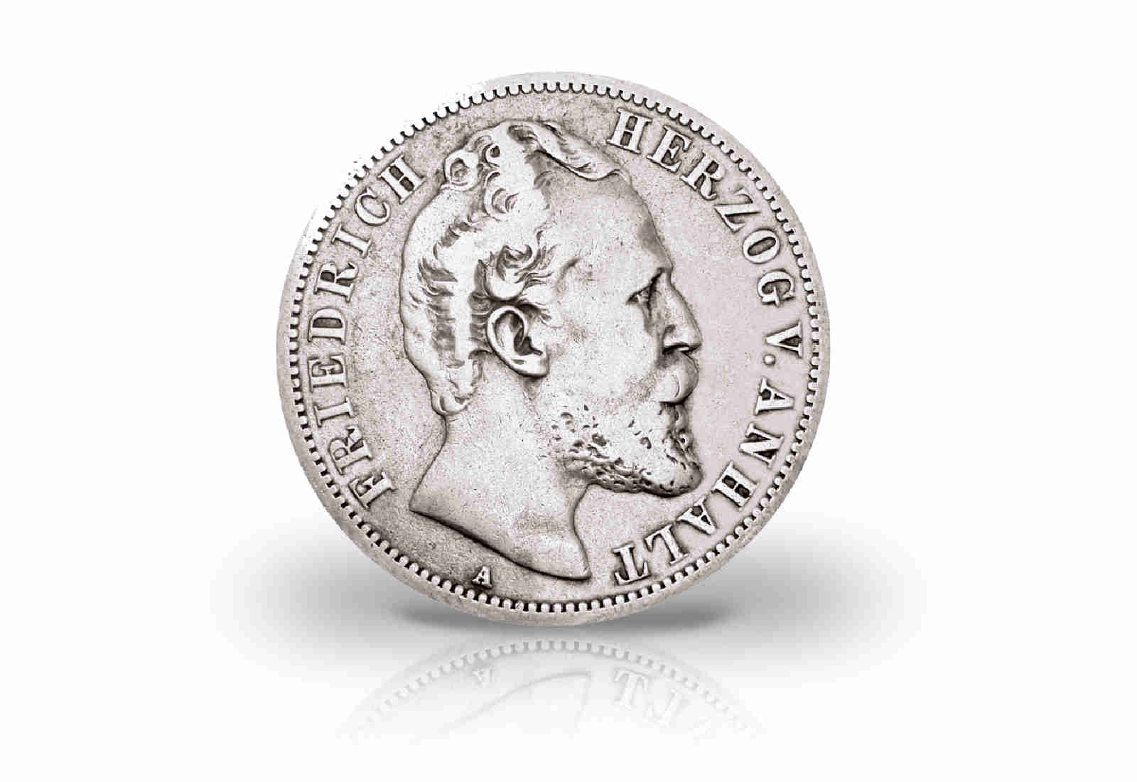 2 Mark 1876-1877 Deutsches Kaiserreich Anhalt Friedrich I. Herzogtum Jaeger-Nr. 19