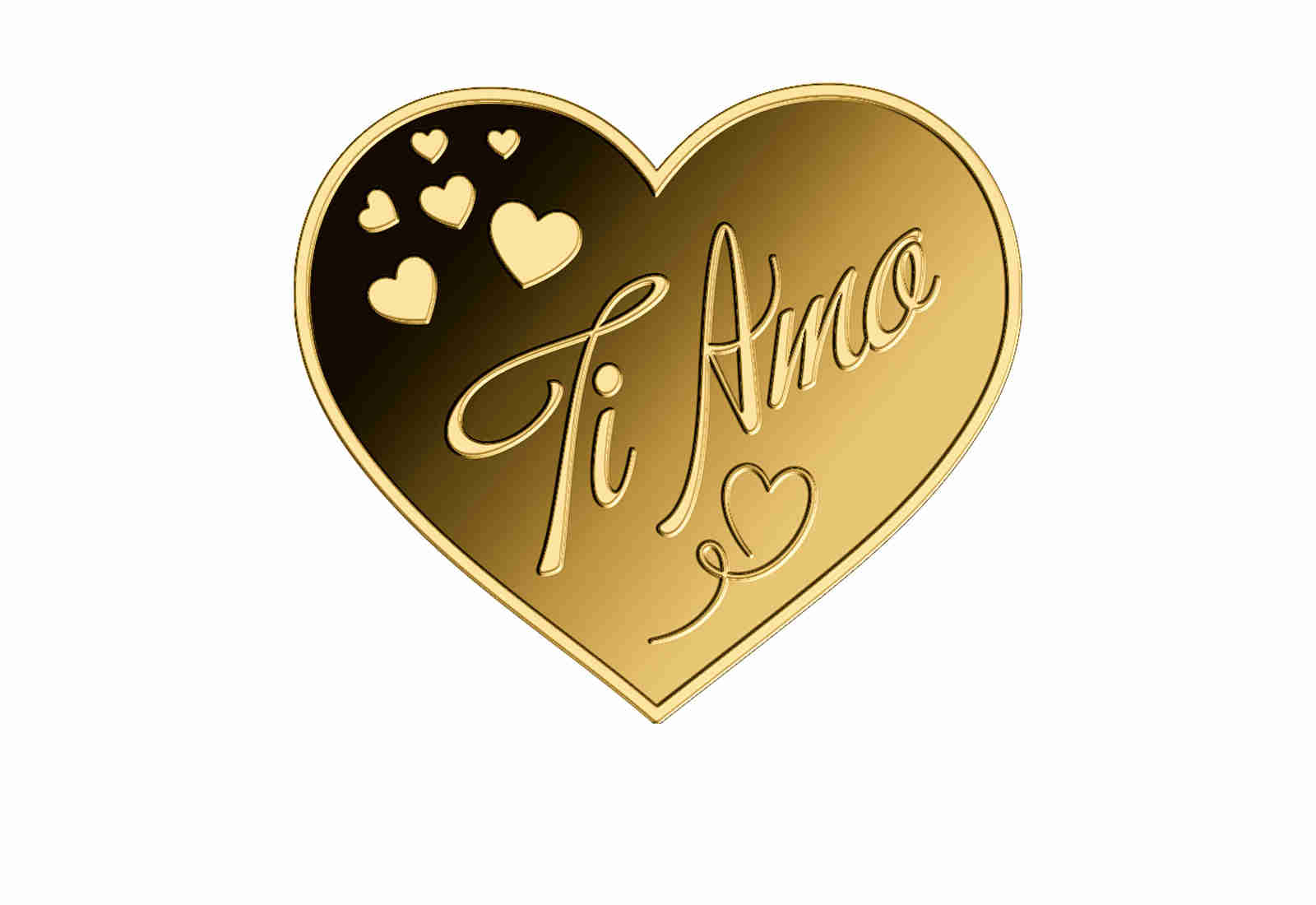 Goldmünze Motiv "Ti Amo" 999/1000 Gold Geschenk