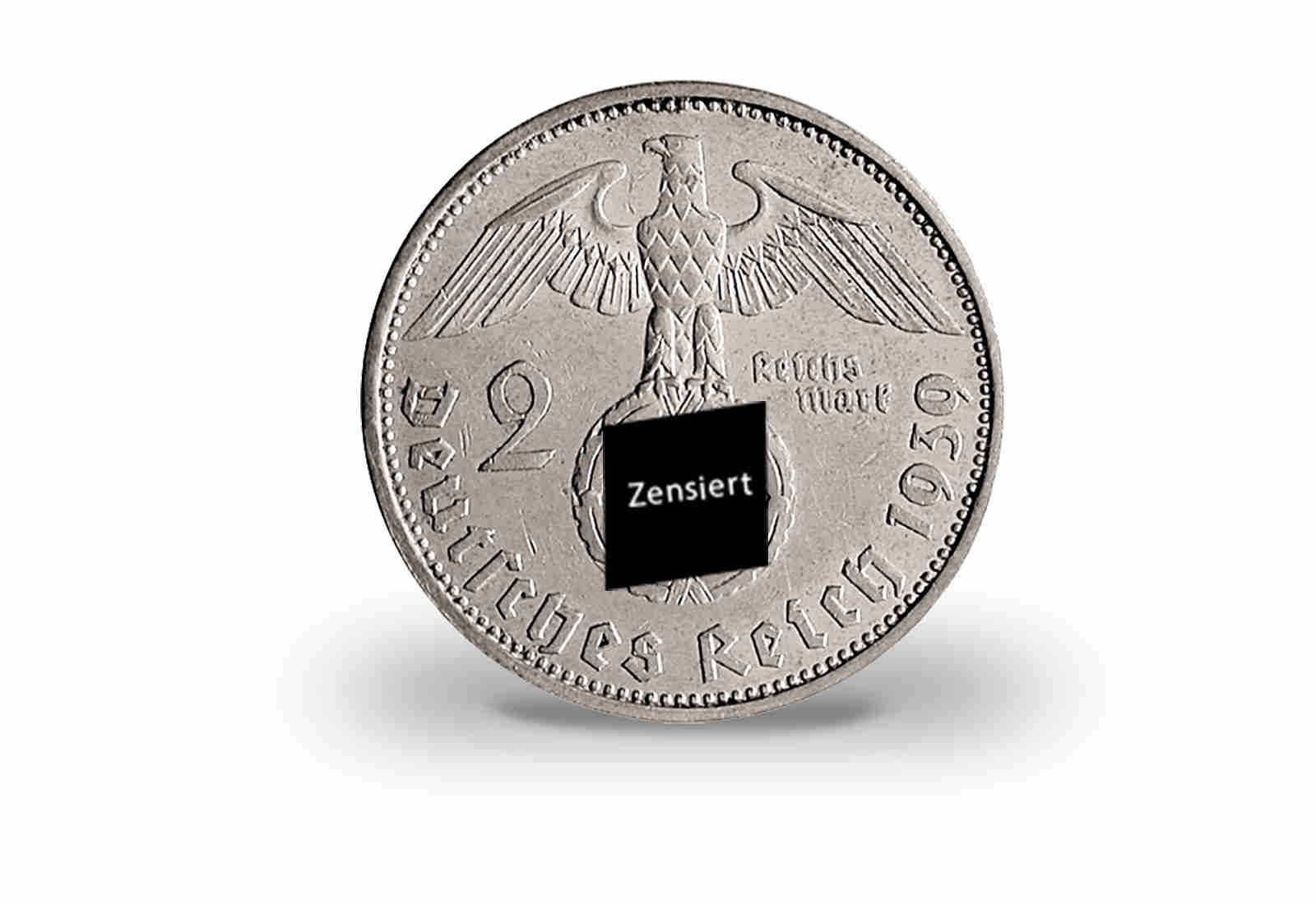 2 Reichsmark 1937 Drittes Reich Hindenburg Prägestätte unserer Wahl Jaeger-Nr. 366